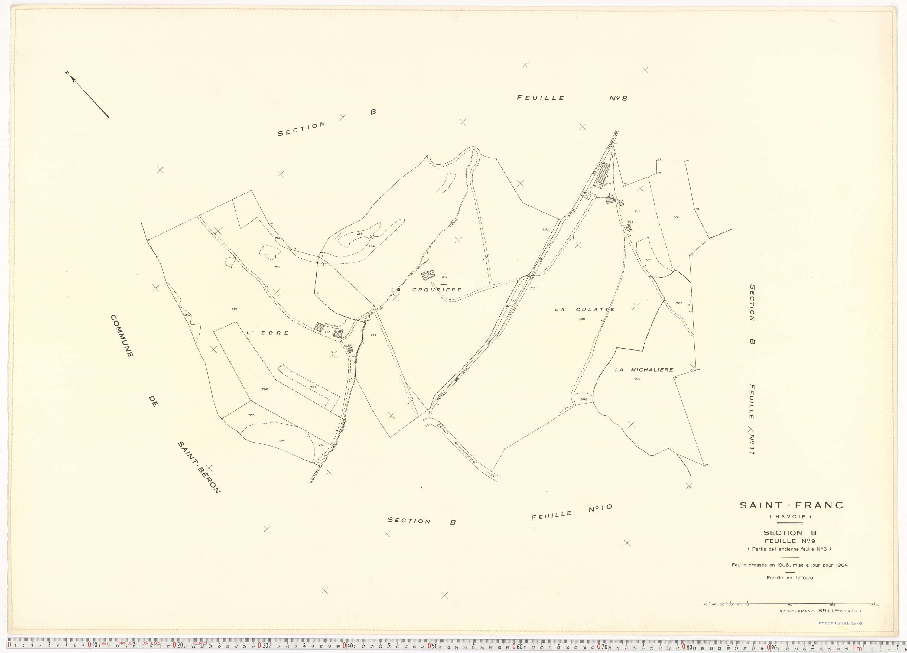 Saint-Franc - Plans cadastraux du cadastre rénové en 1964 et mis à jour en 1988.