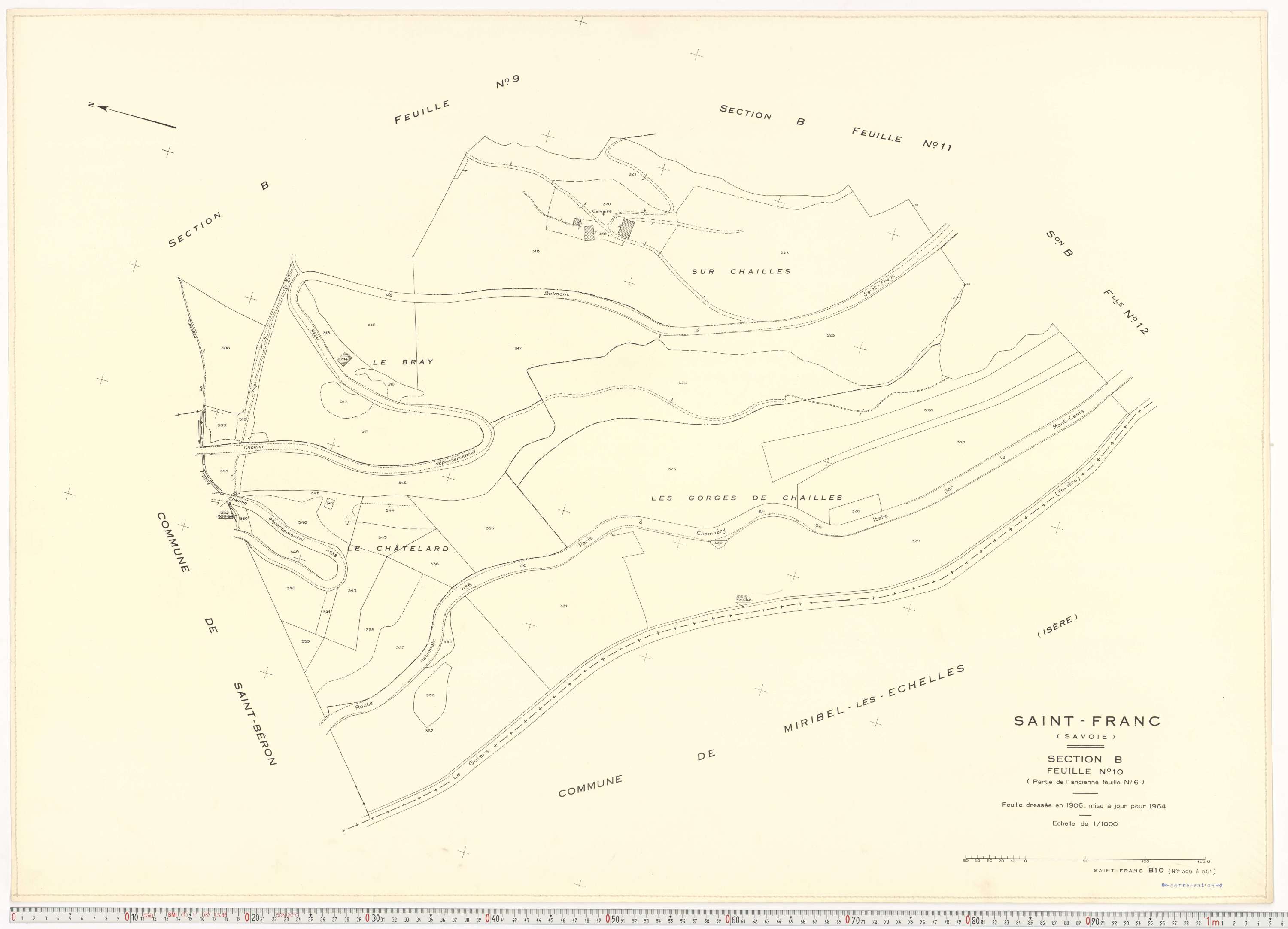 Saint-Franc - Plans cadastraux du cadastre rénové en 1964 et mis à jour en 1988.