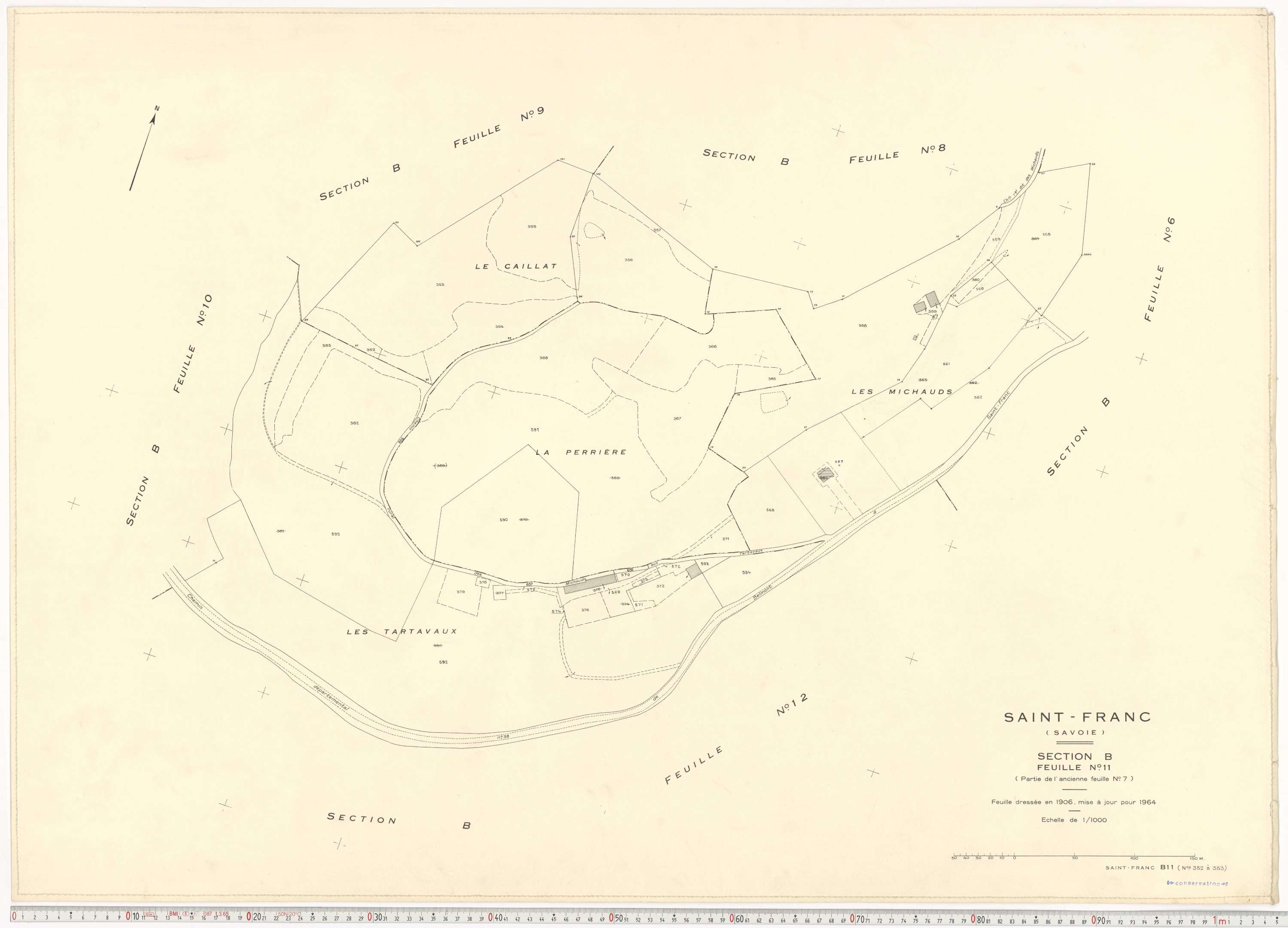 Saint-Franc - Plans cadastraux du cadastre rénové en 1964 et mis à jour en 1988.