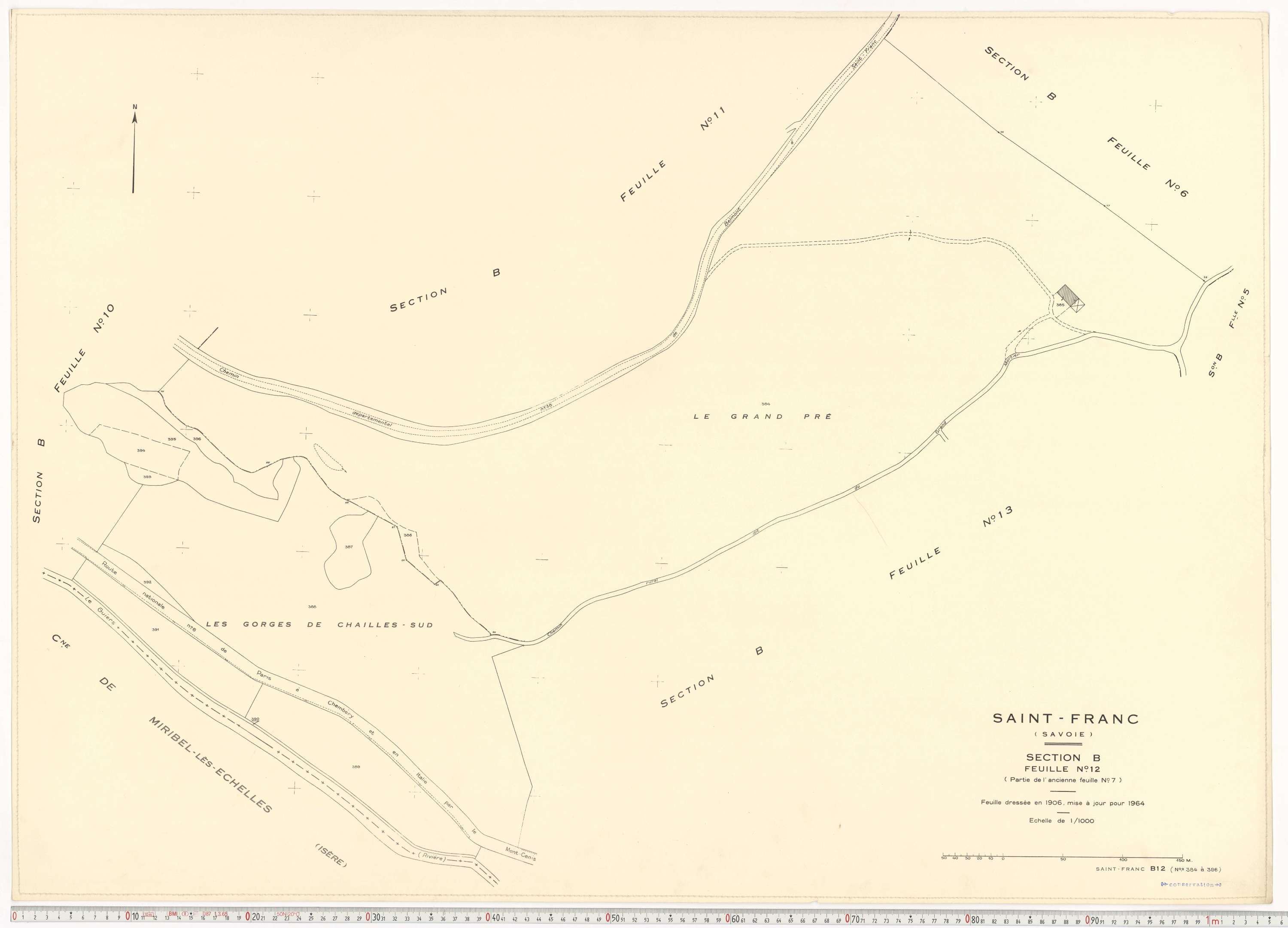 Saint-Franc - Plans cadastraux du cadastre rénové en 1964 et mis à jour en 1988.