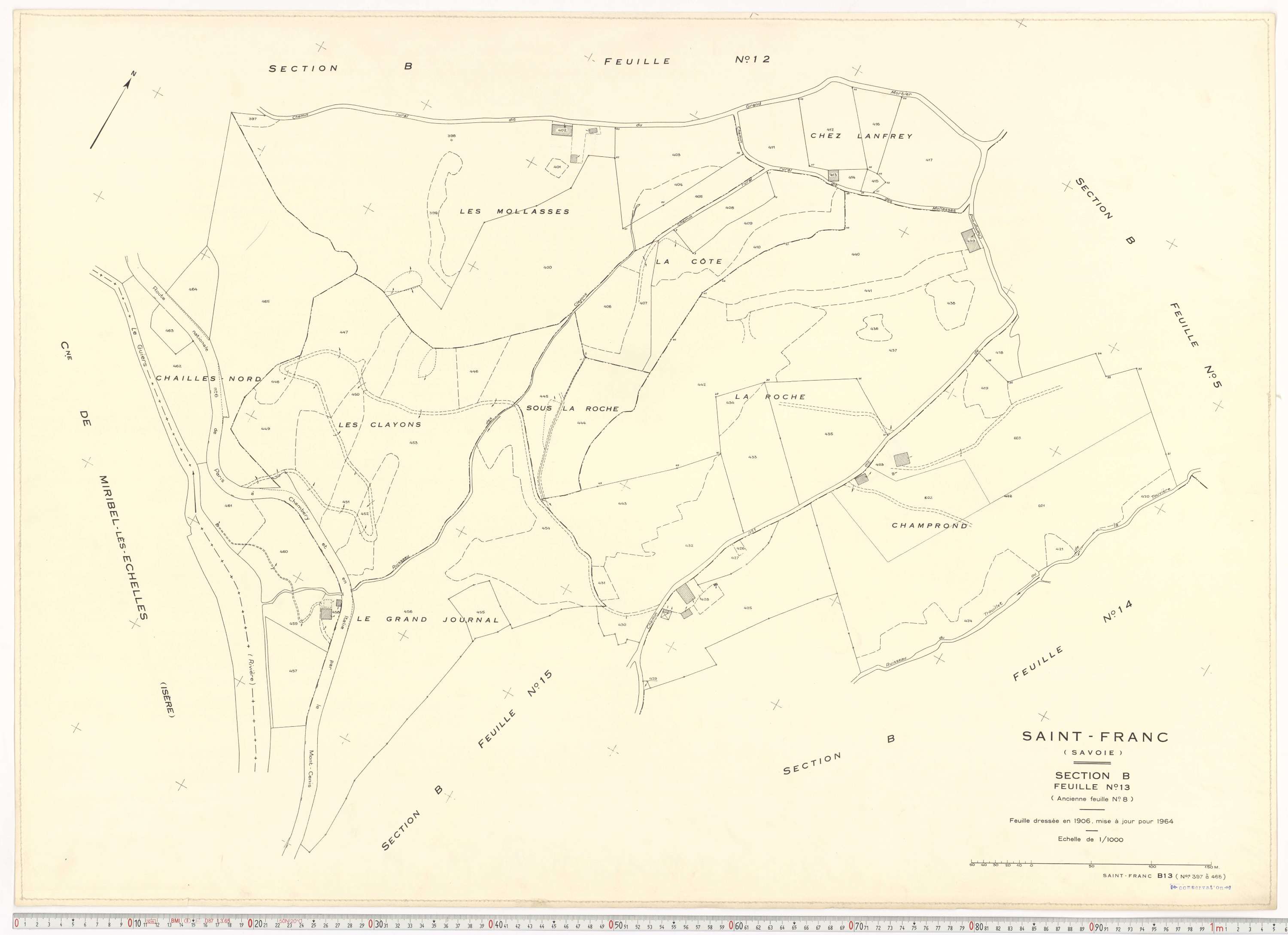 Saint-Franc - Plans cadastraux du cadastre rénové en 1964 et mis à jour en 1988.