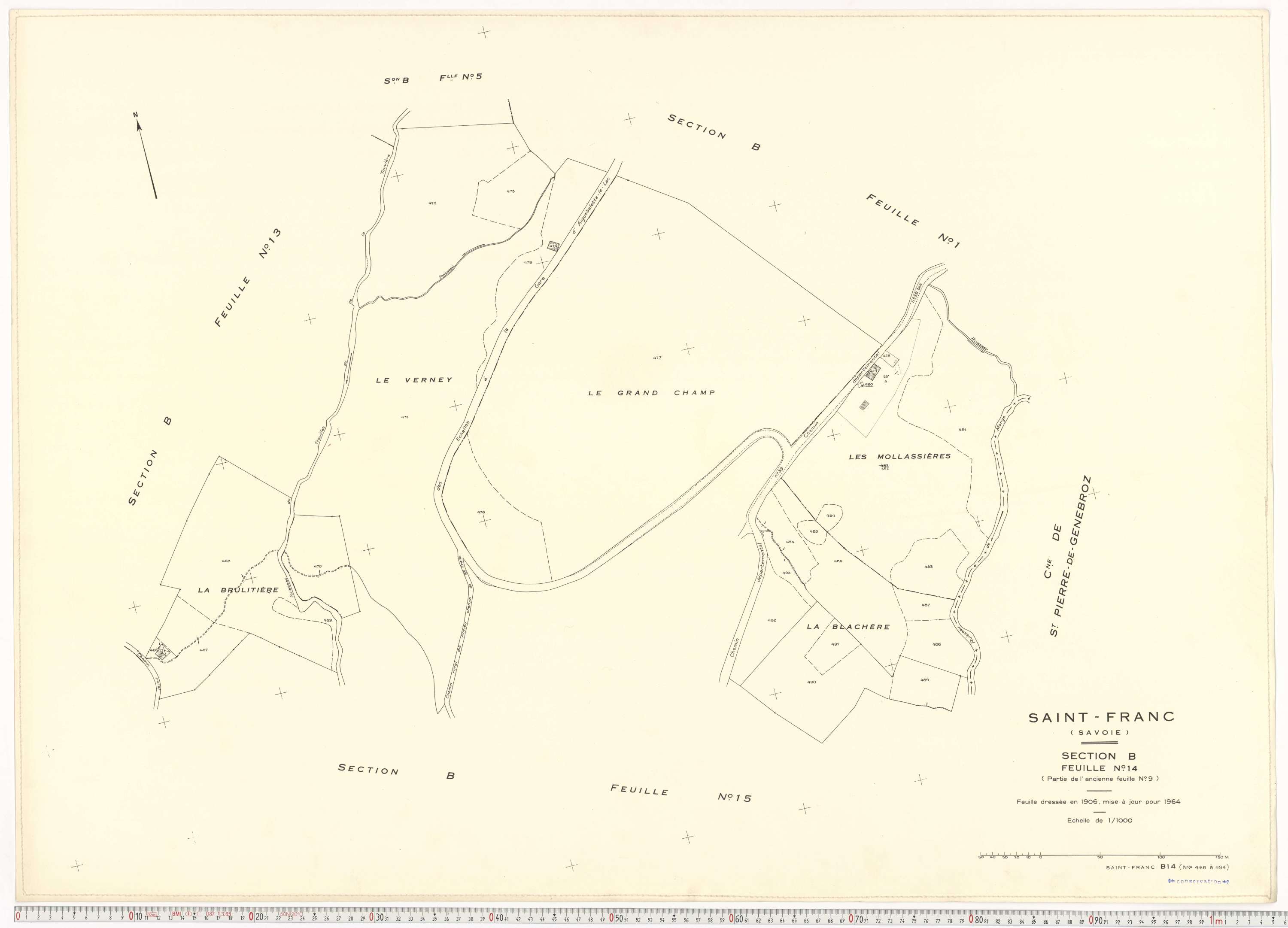 Saint-Franc - Plans cadastraux du cadastre rénové en 1964 et mis à jour en 1988.