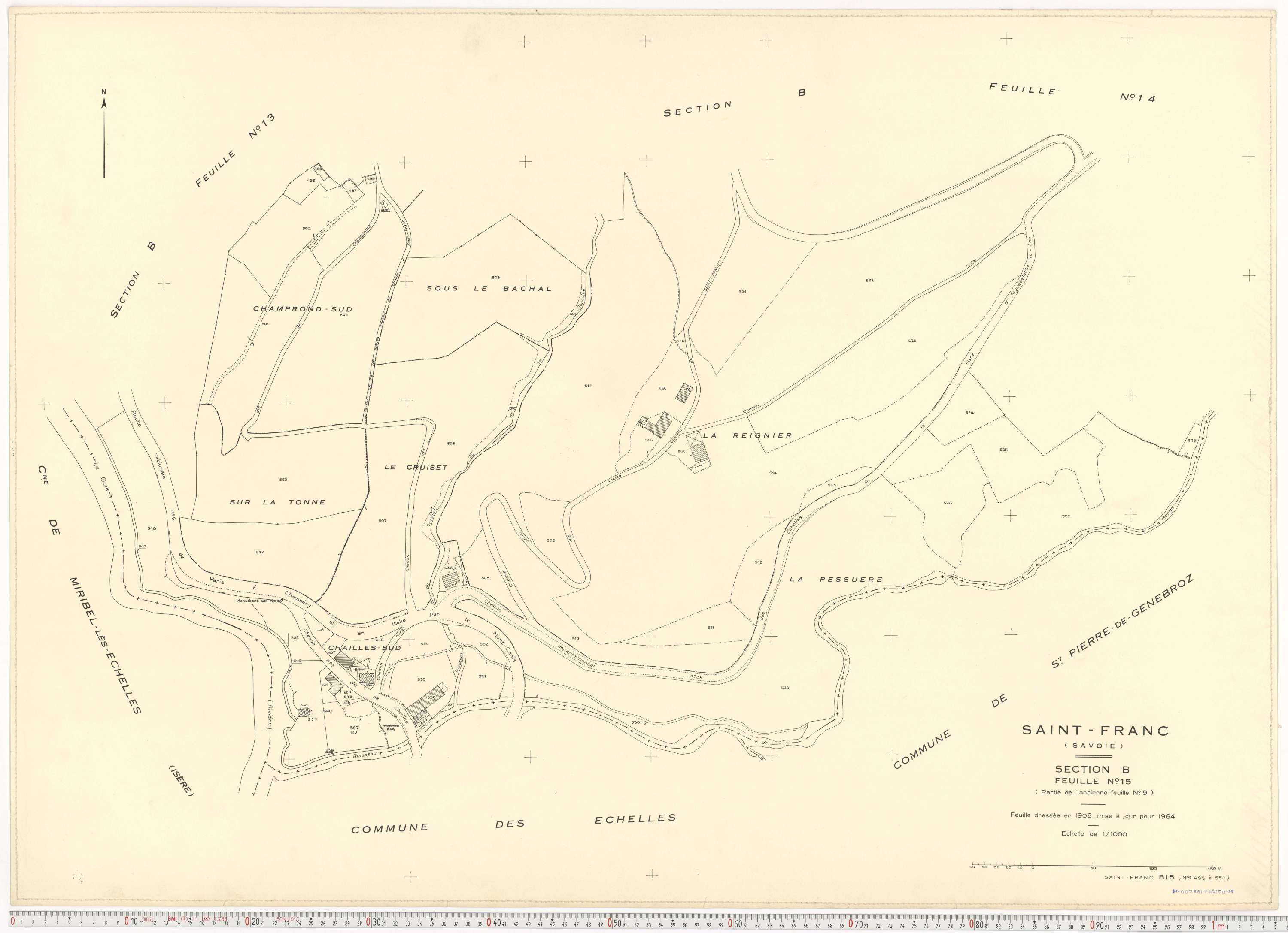 Saint-Franc - Plans cadastraux du cadastre rénové en 1964 et mis à jour en 1988.