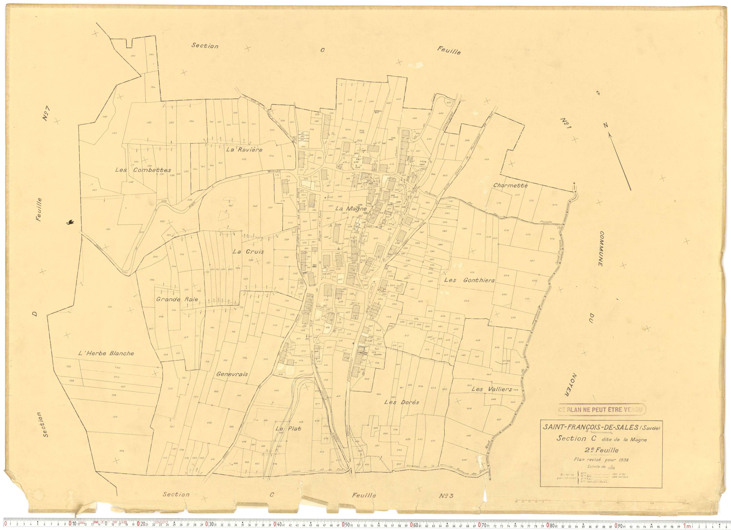 Saint-François-de-Sales - Plans cadastraux du cadastre rénové en 1938 et mis à jour en 1988.