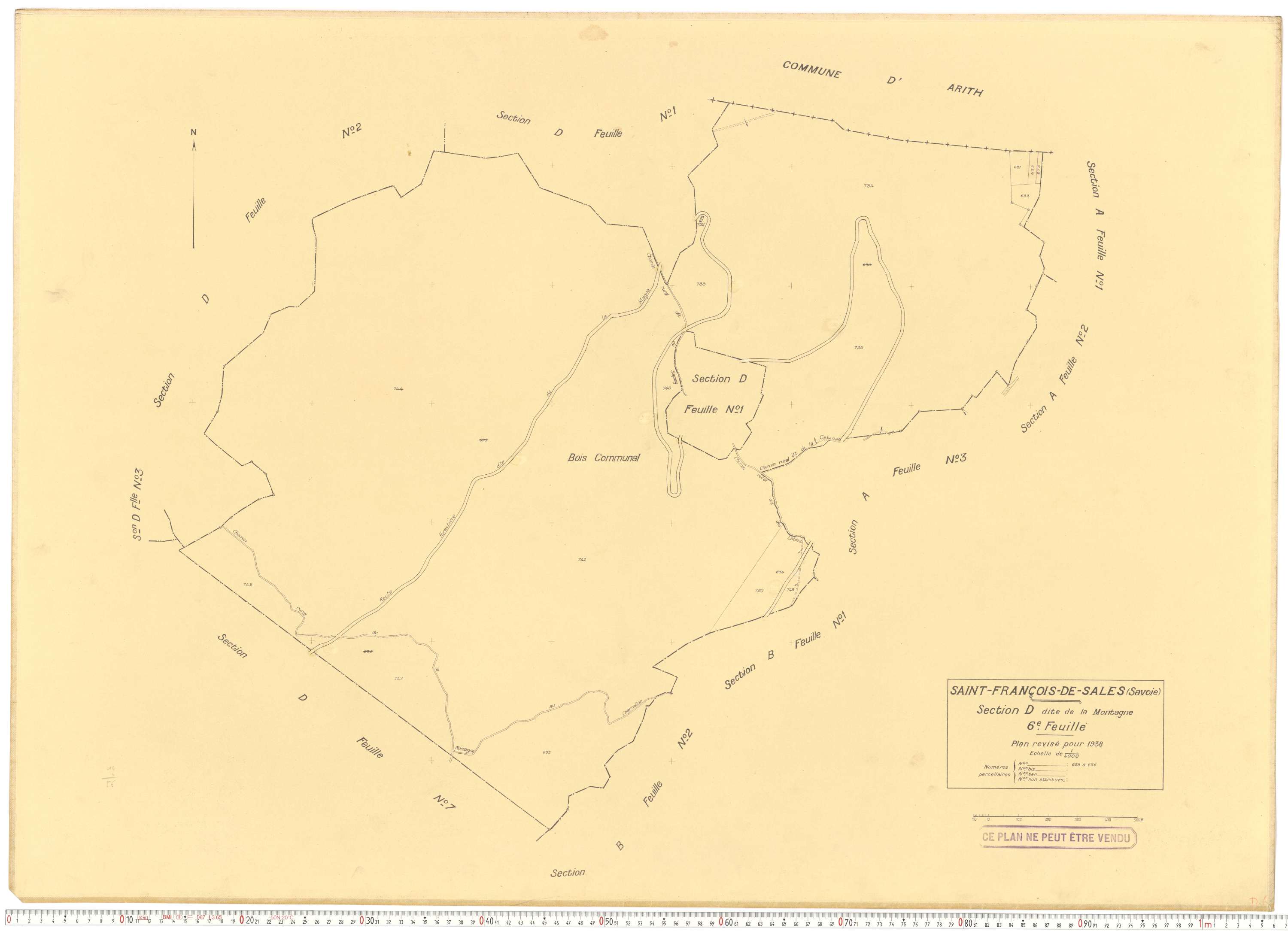Saint-François-de-Sales - Plans cadastraux du cadastre rénové en 1938 et mis à jour en 1988.