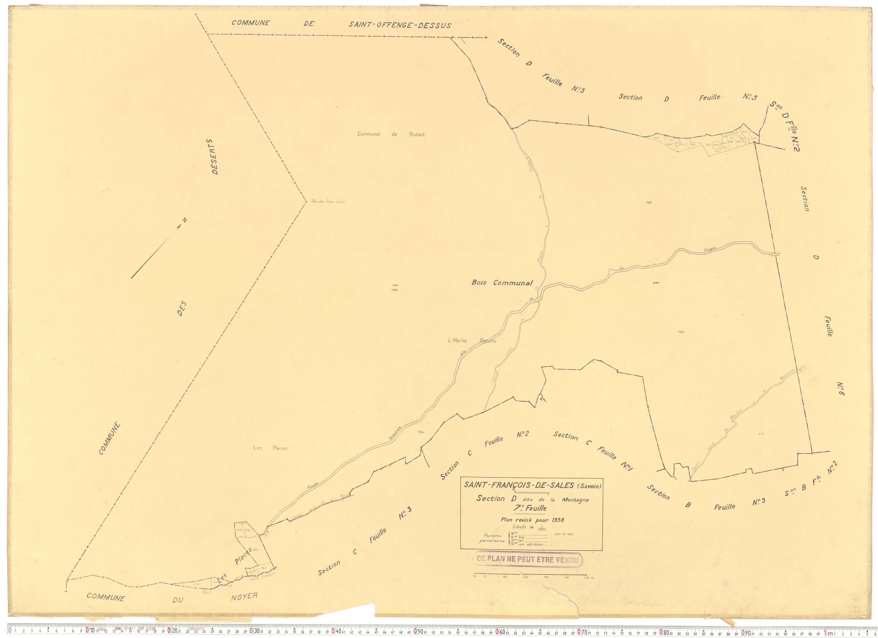 Saint-François-de-Sales - Plans cadastraux du cadastre rénové en 1938 et mis à jour en 1988.