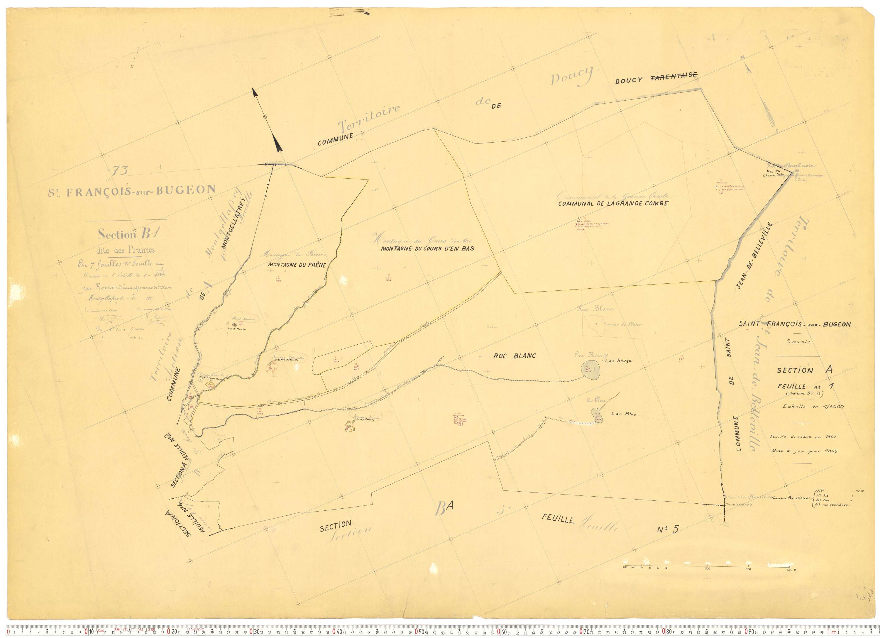 Saint-François-Longchamp - Plans cadastraux du cadastre rénové.