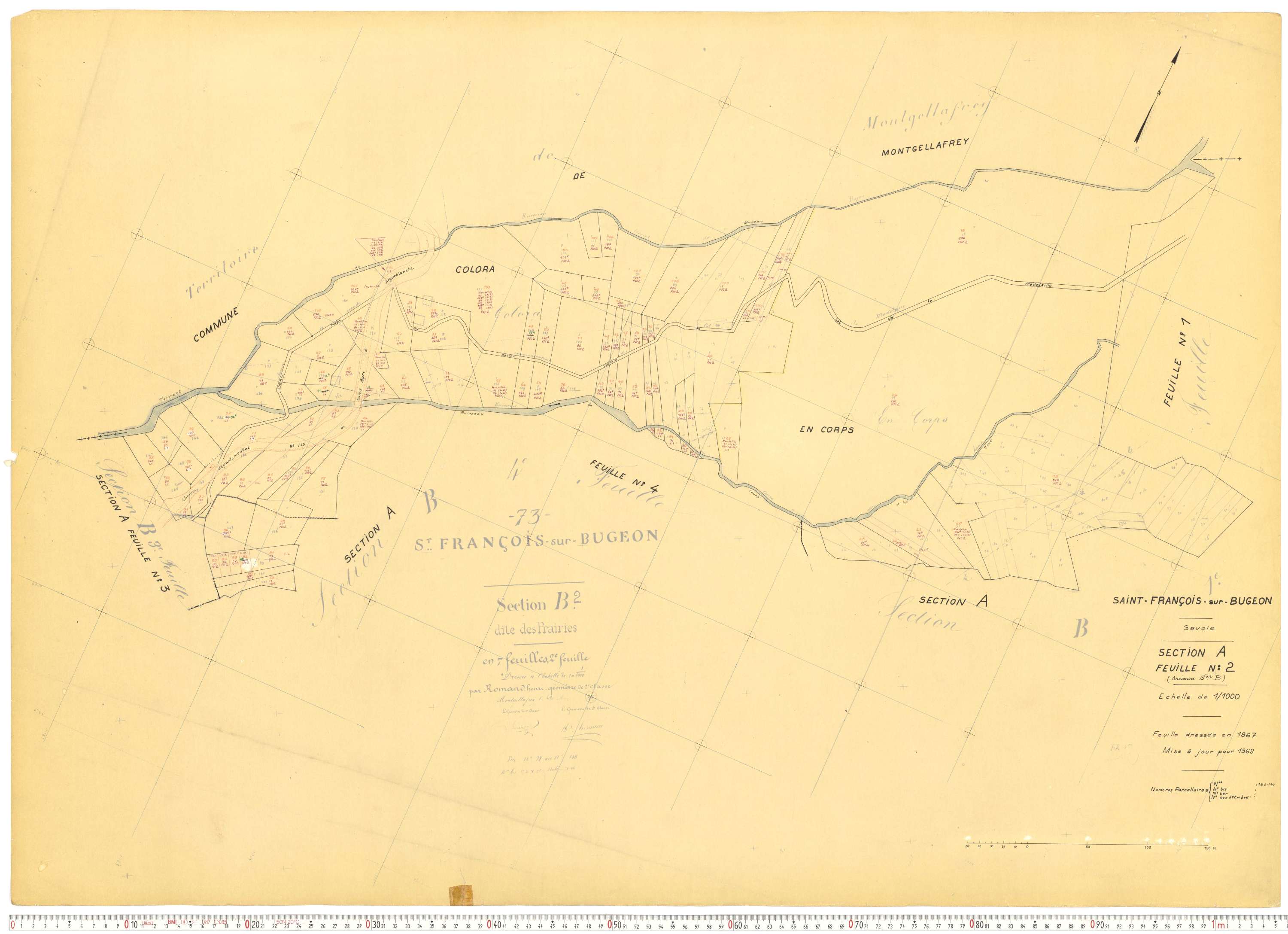 Saint-François-Longchamp - Plans cadastraux du cadastre rénové.