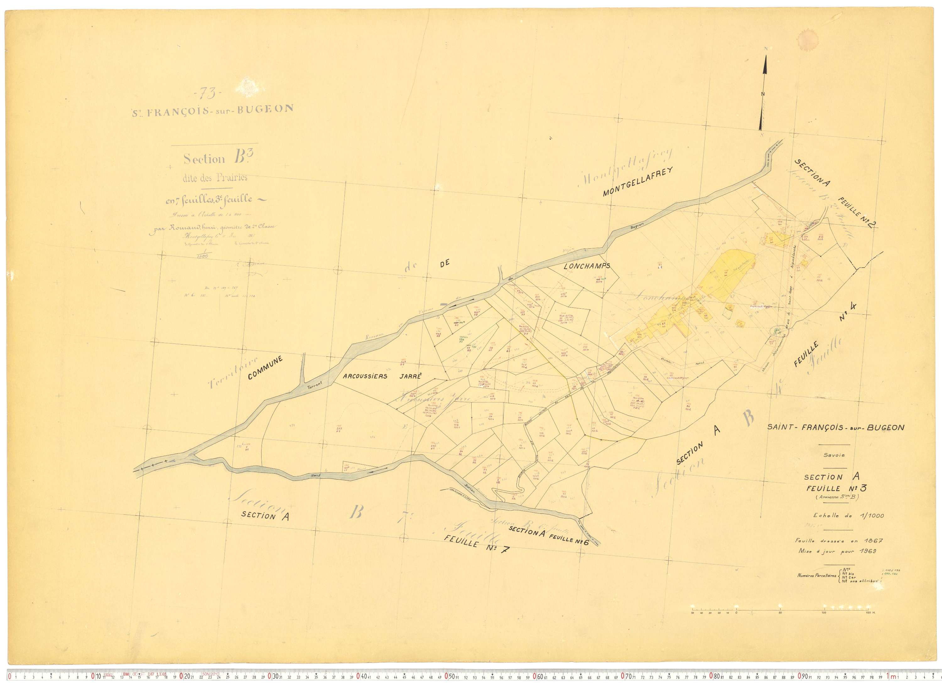 Saint-François-Longchamp - Plans cadastraux du cadastre rénové.