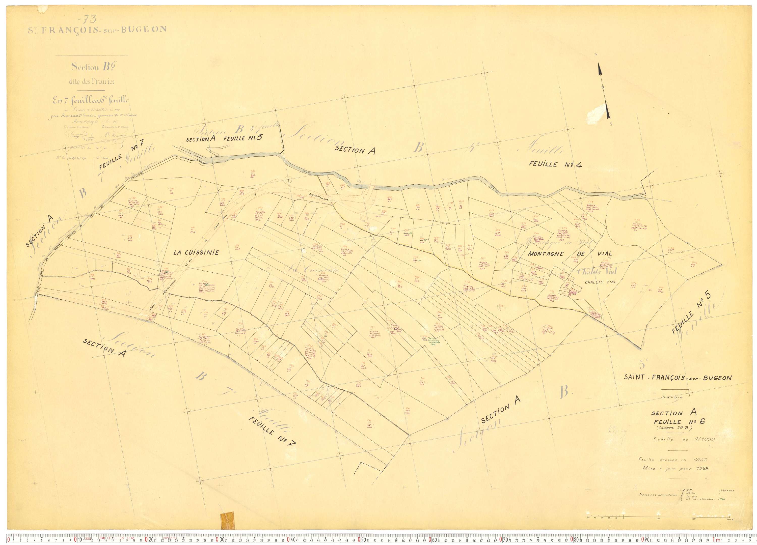 Saint-François-Longchamp - Plans cadastraux du cadastre rénové.