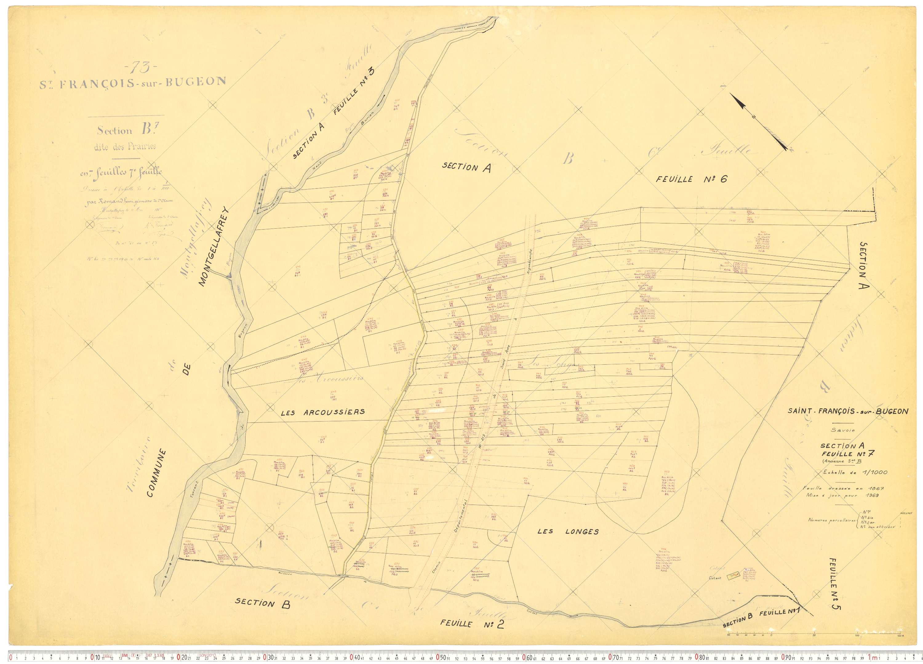 Saint-François-Longchamp - Plans cadastraux du cadastre rénové.