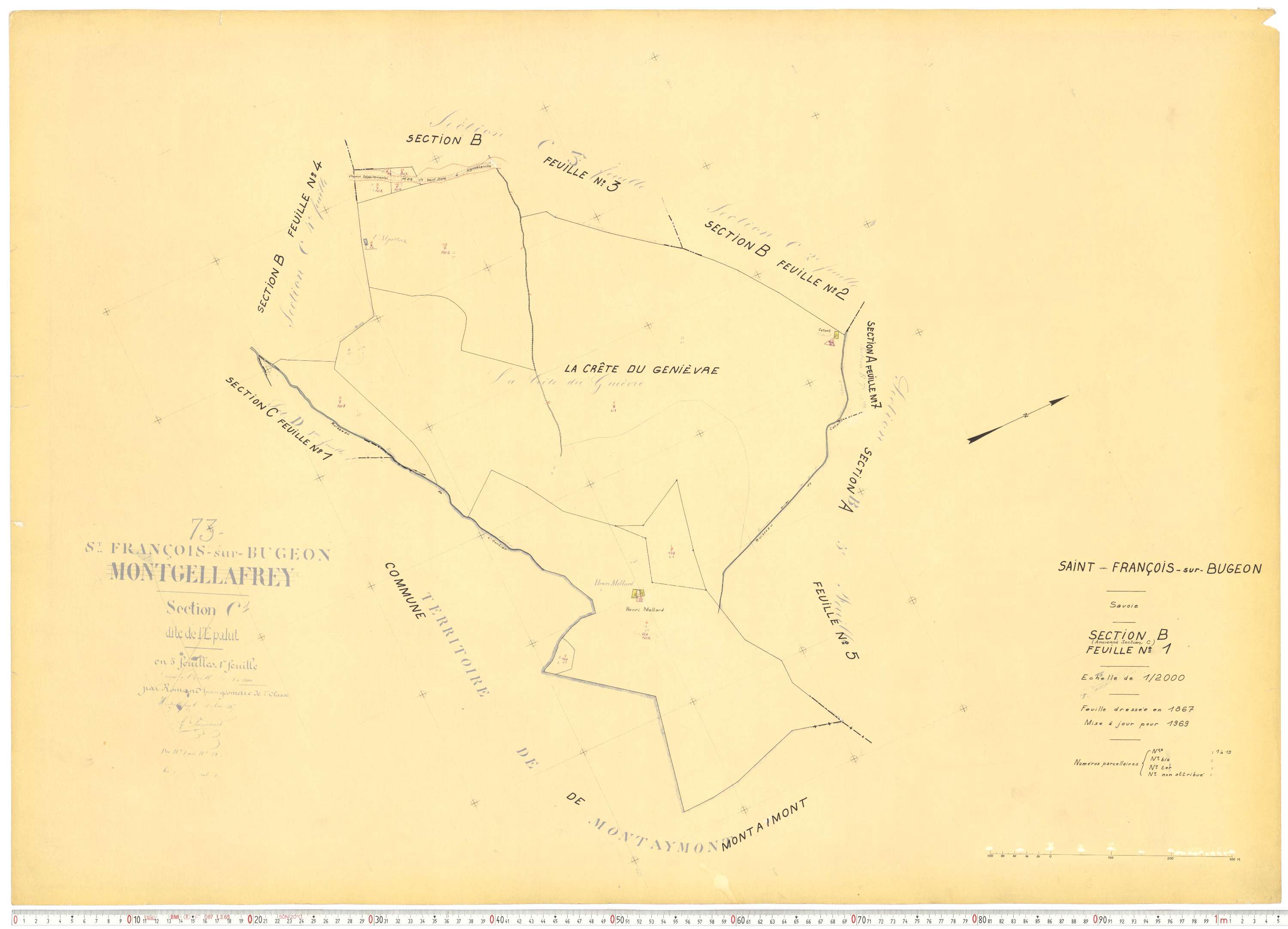 Saint-François-Longchamp - Plans cadastraux du cadastre rénové.