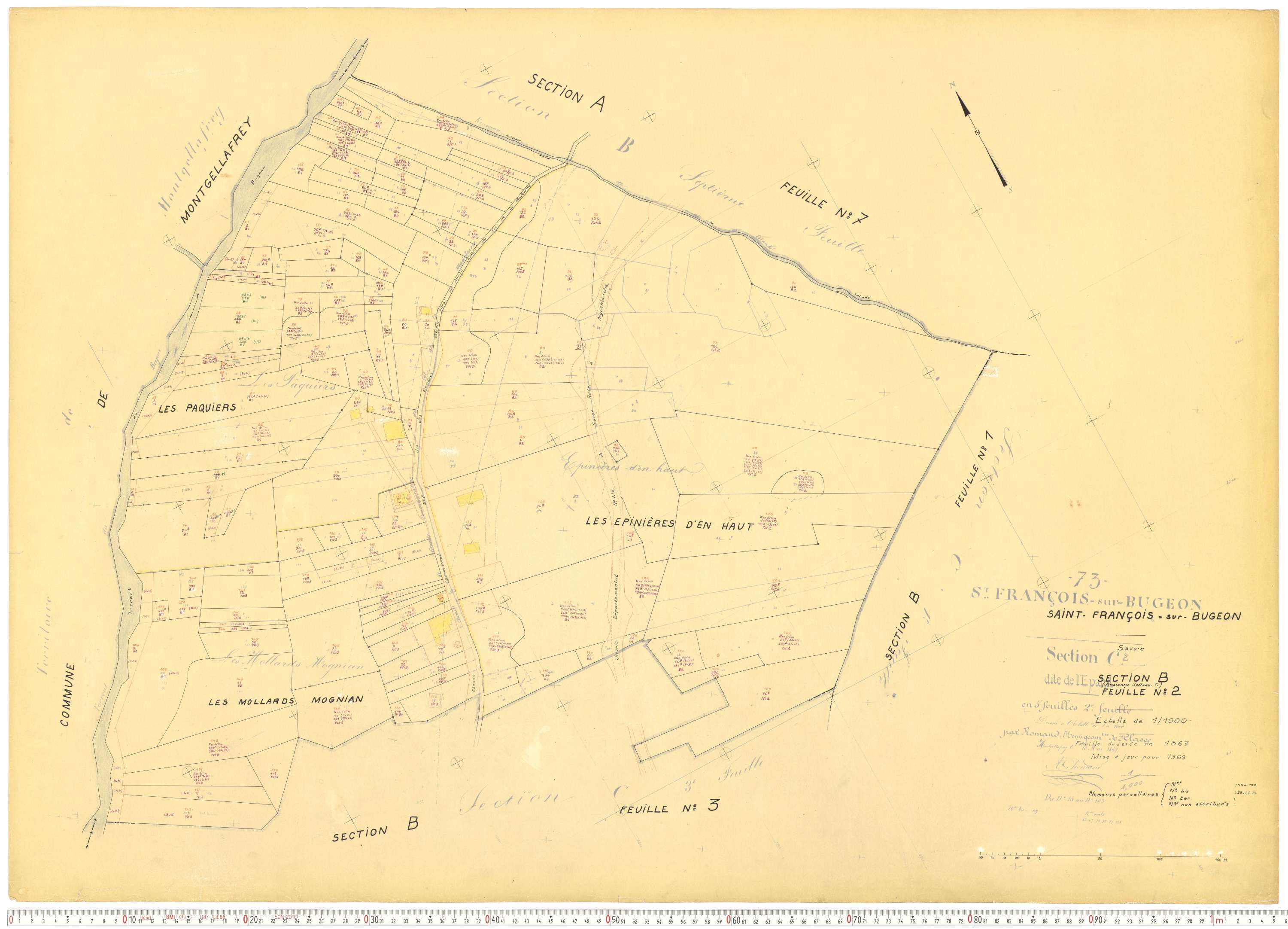 Saint-François-Longchamp - Plans cadastraux du cadastre rénové.