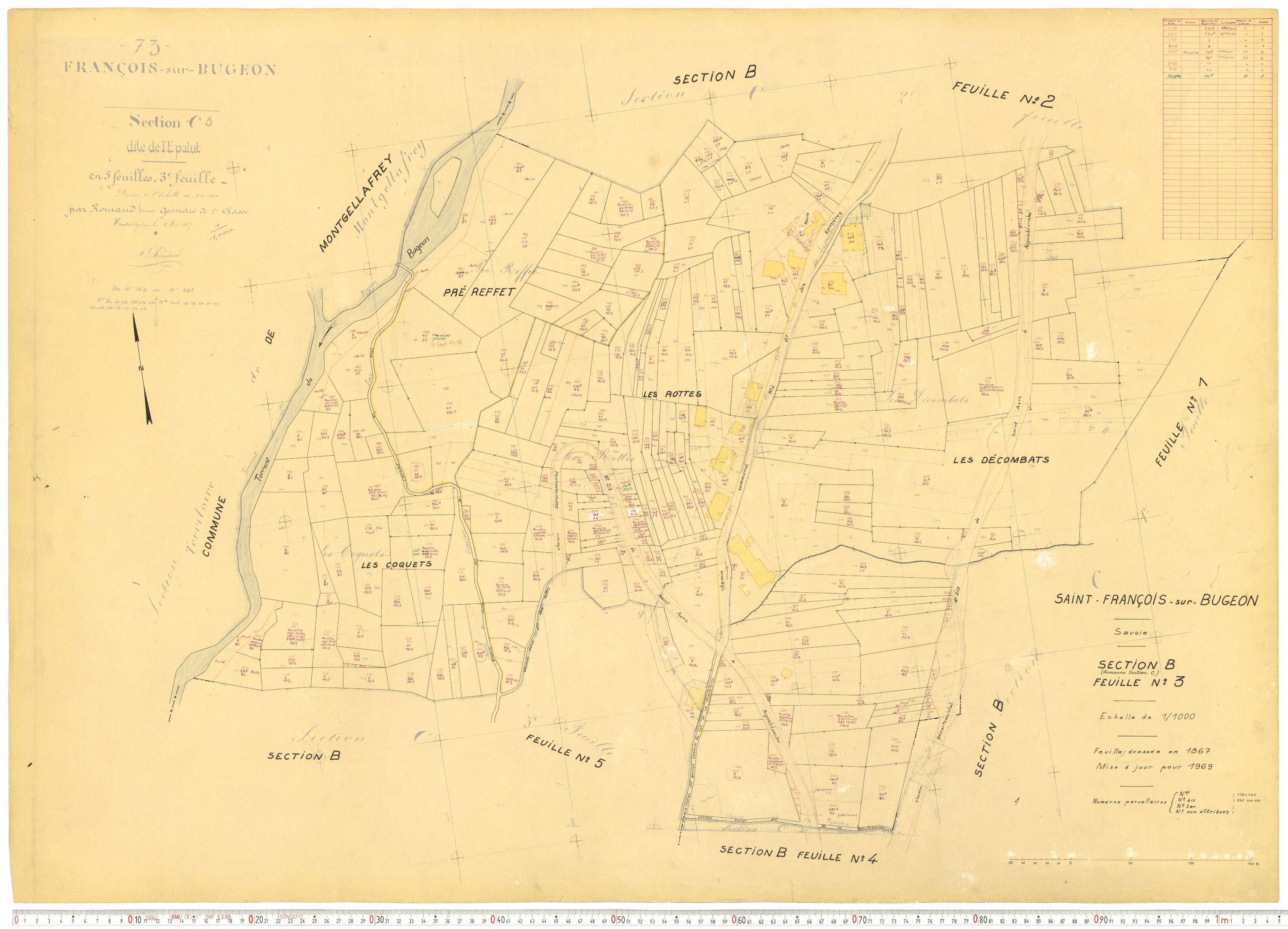 Saint-François-Longchamp - Plans cadastraux du cadastre rénové.