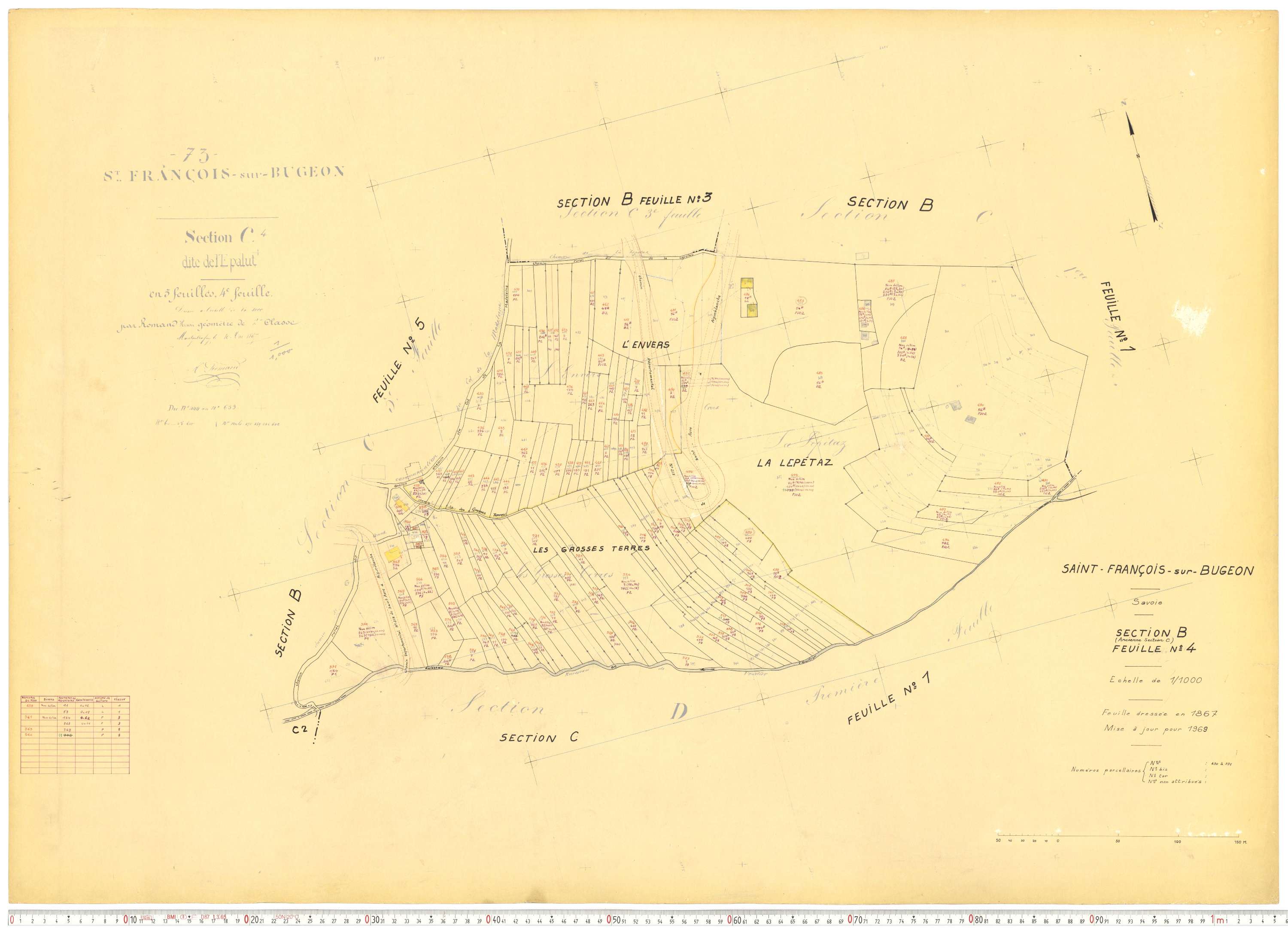 Saint-François-Longchamp - Plans cadastraux du cadastre rénové.