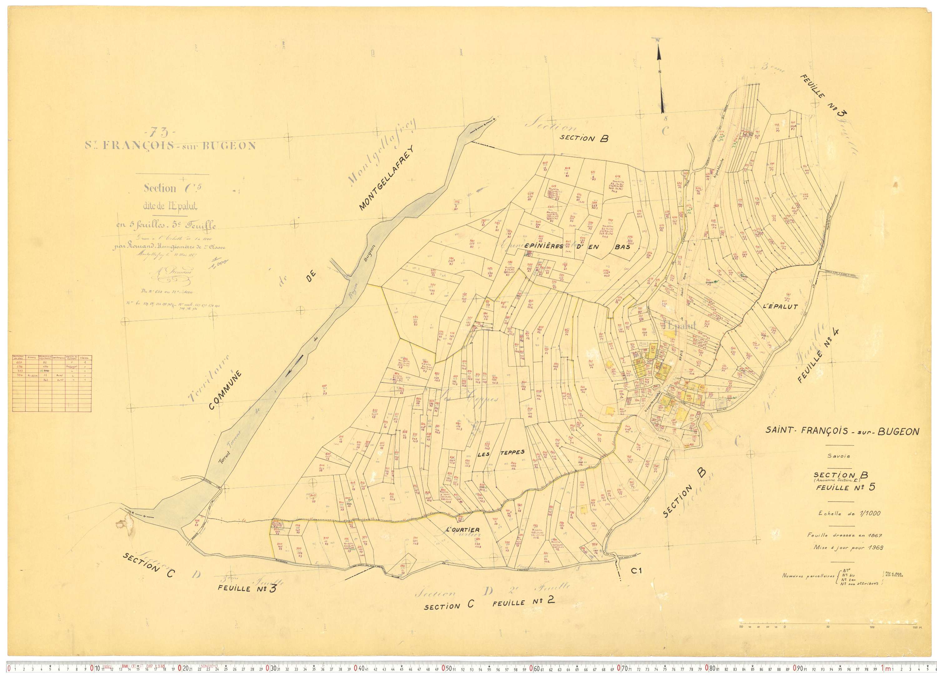 Saint-François-Longchamp - Plans cadastraux du cadastre rénové.