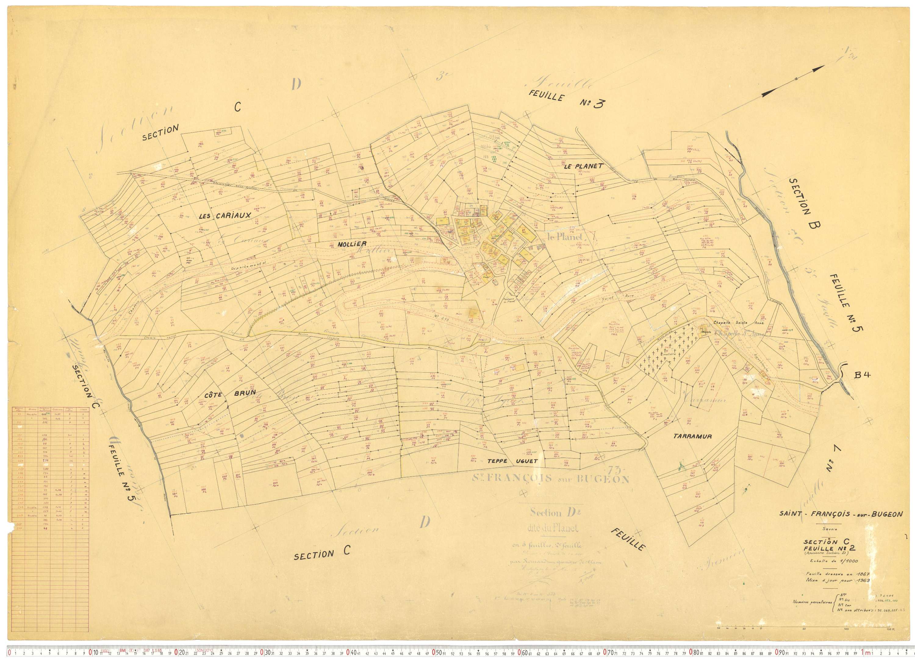 Saint-François-Longchamp - Plans cadastraux du cadastre rénové.