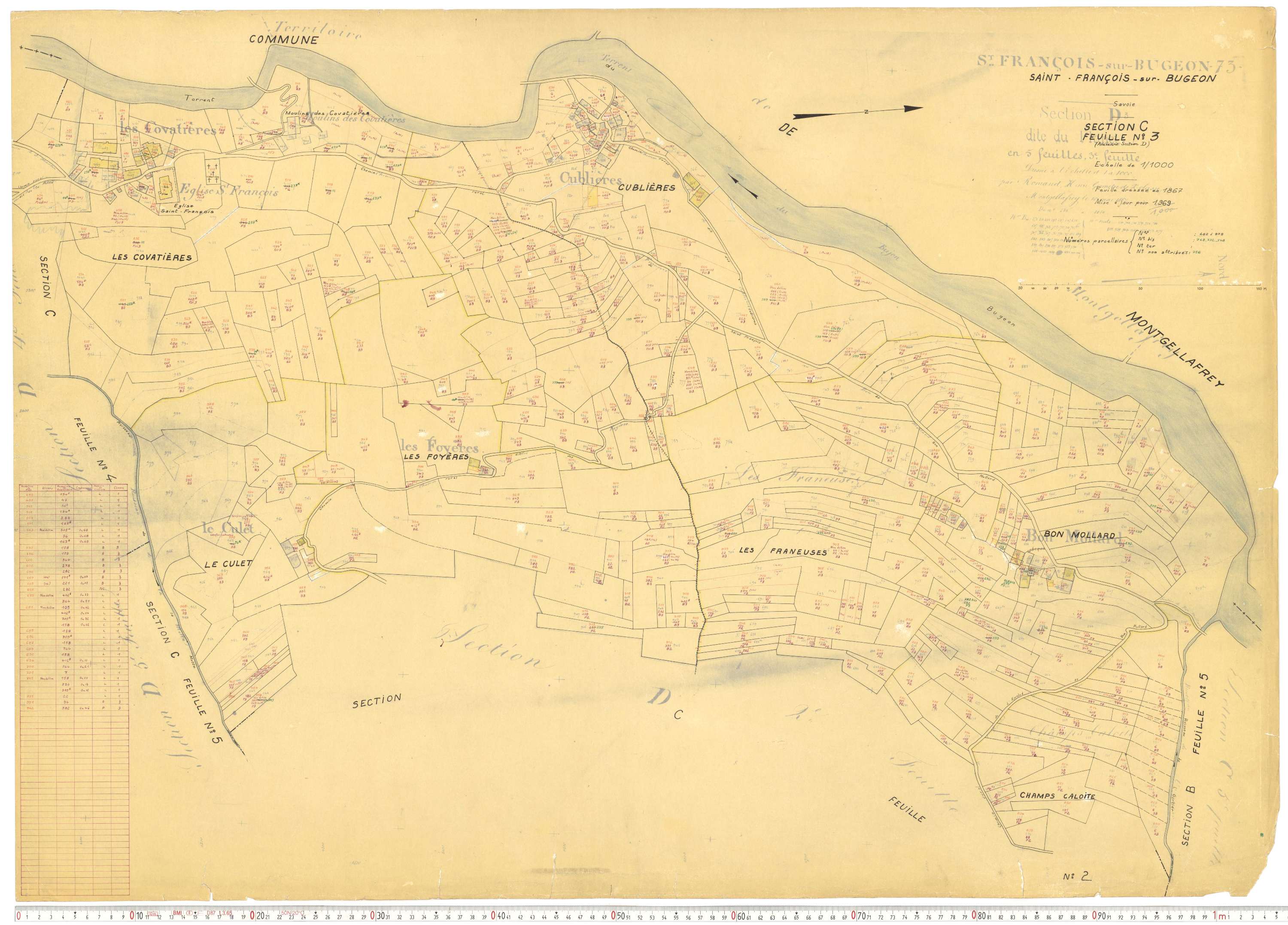 Saint-François-Longchamp - Plans cadastraux du cadastre rénové.