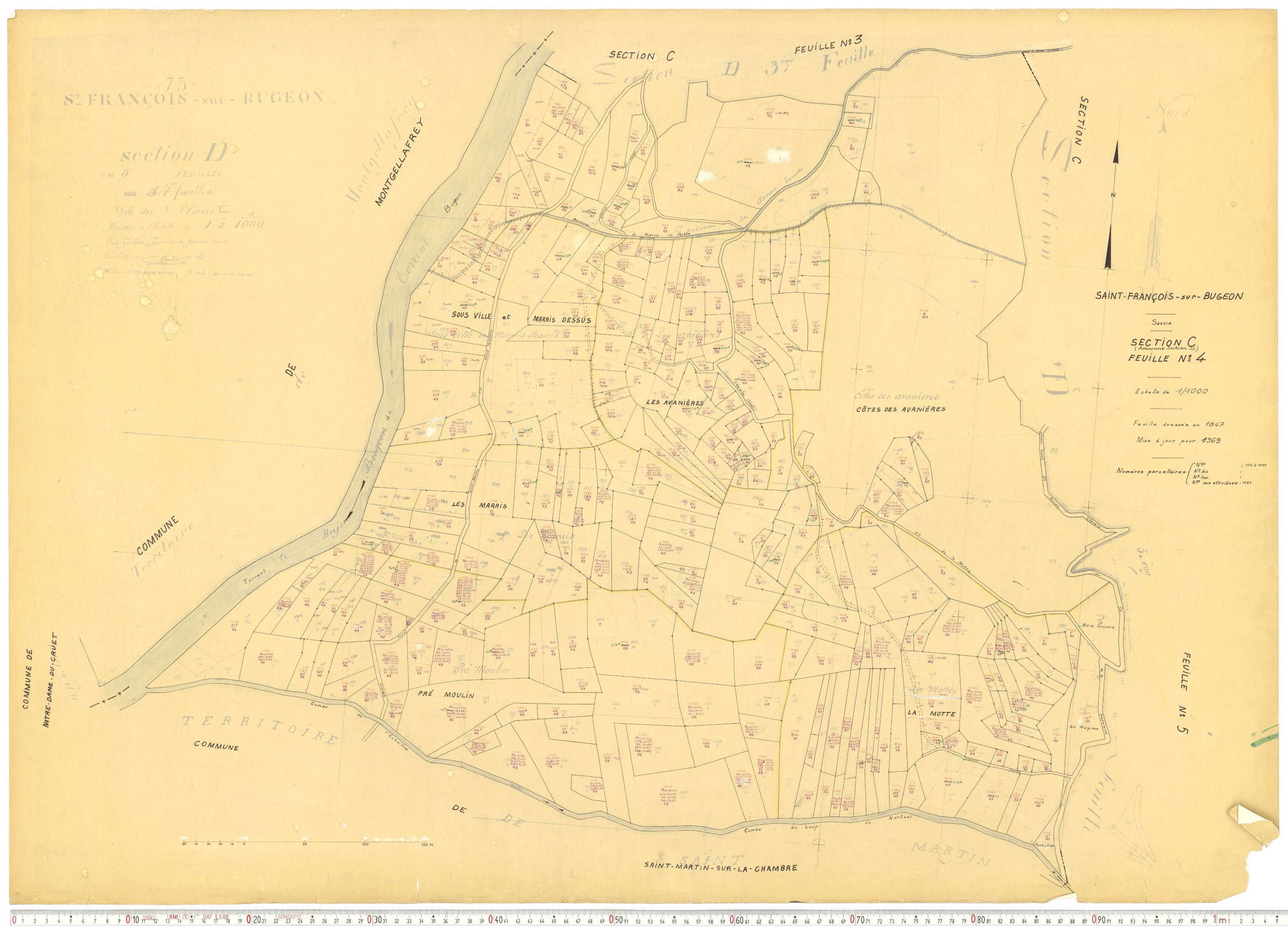 Saint-François-Longchamp - Plans cadastraux du cadastre rénové.