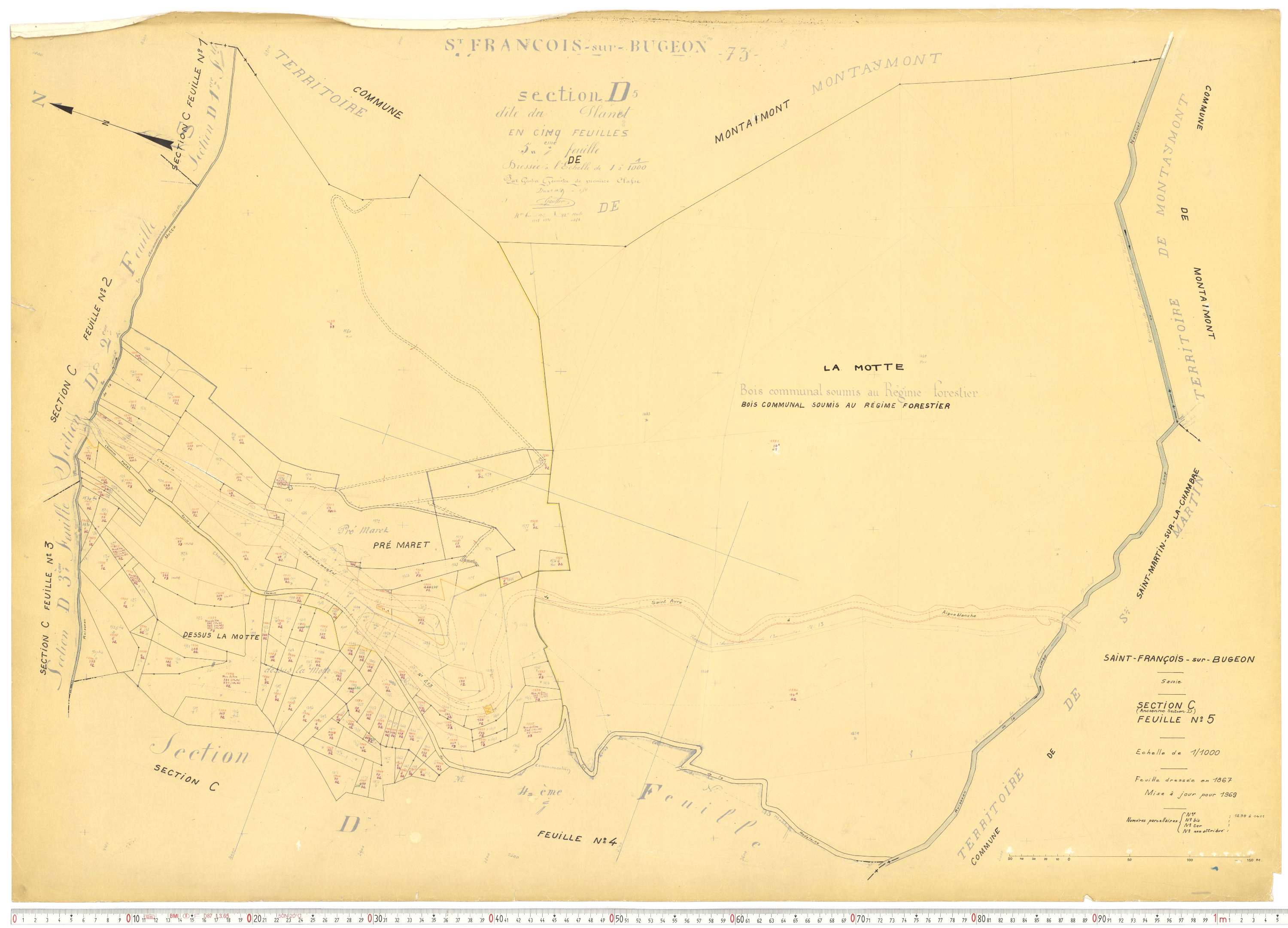 Saint-François-Longchamp - Plans cadastraux du cadastre rénové.