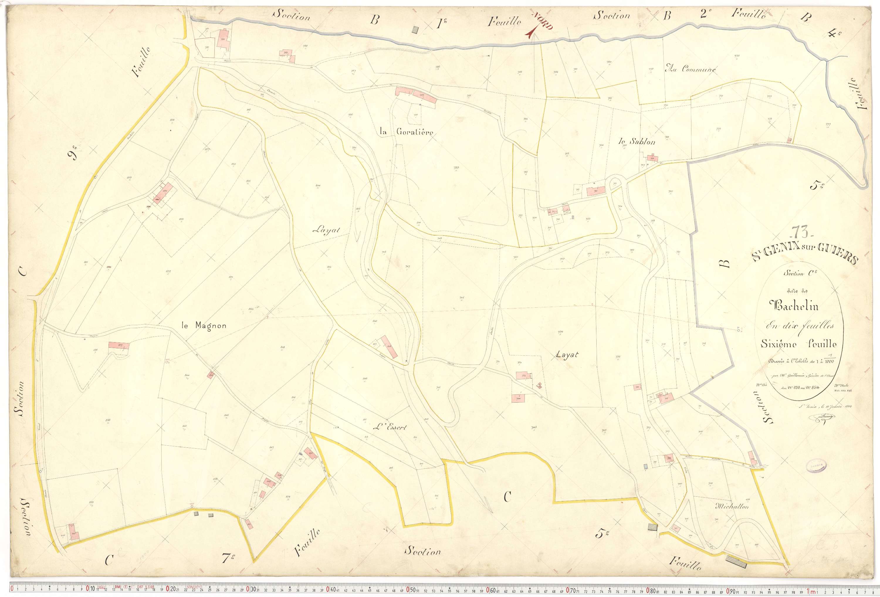 Saint-Genix-sur-Guiers - Plans cadastraux du premier cadastre français.
