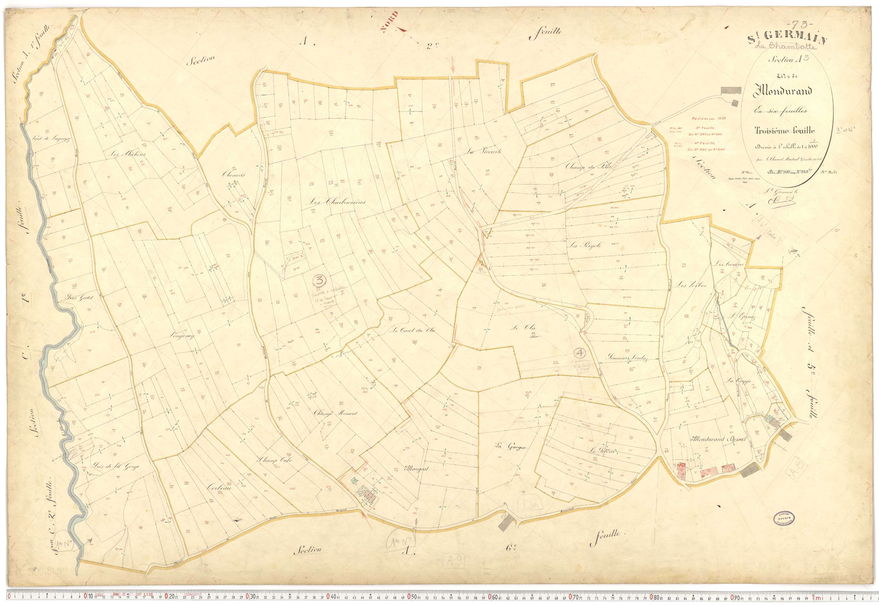 Saint-Germain-la-Chambotte - Plans cadastraux du premier cadastre français.
