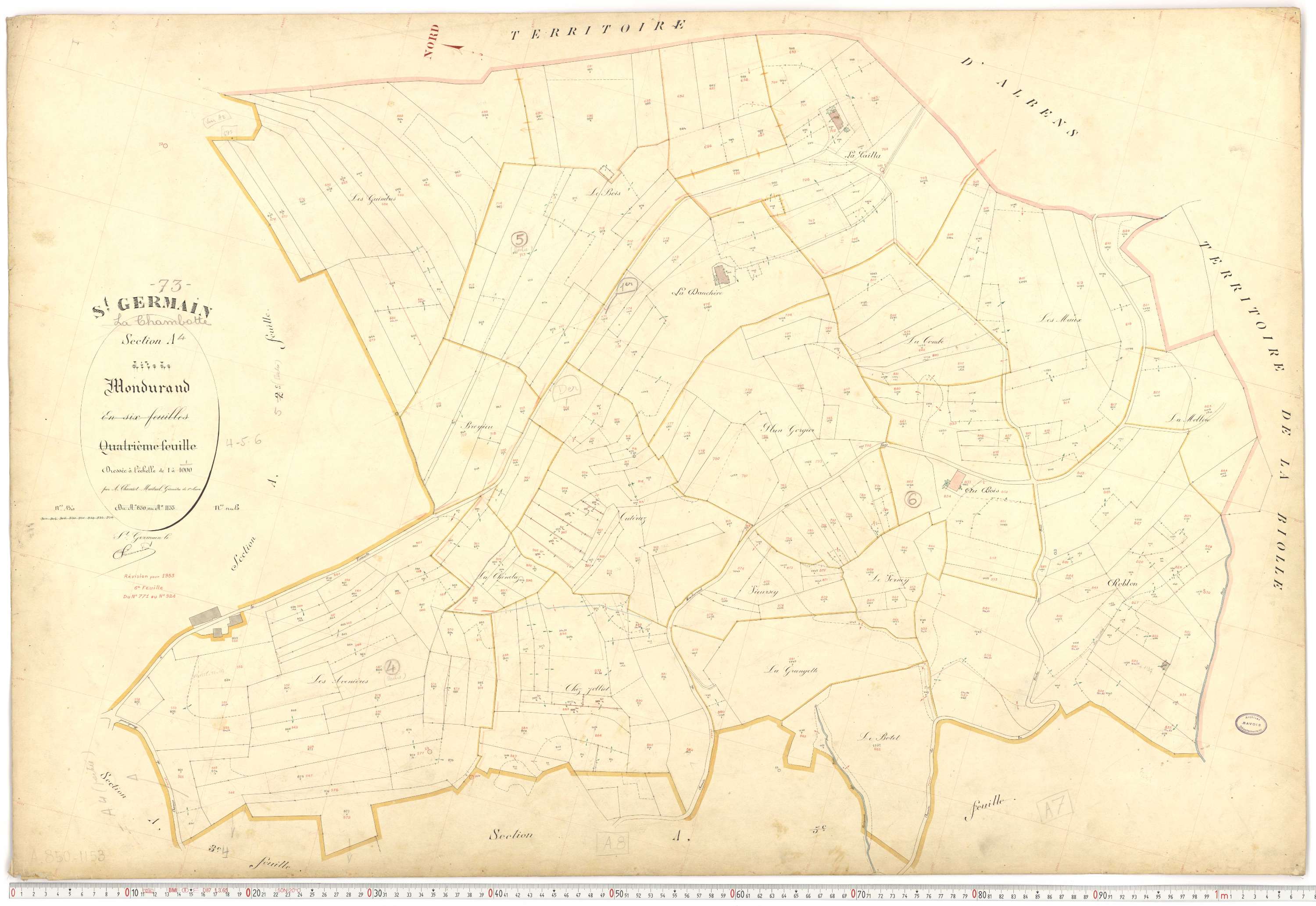 Saint-Germain-la-Chambotte - Plans cadastraux du premier cadastre français.