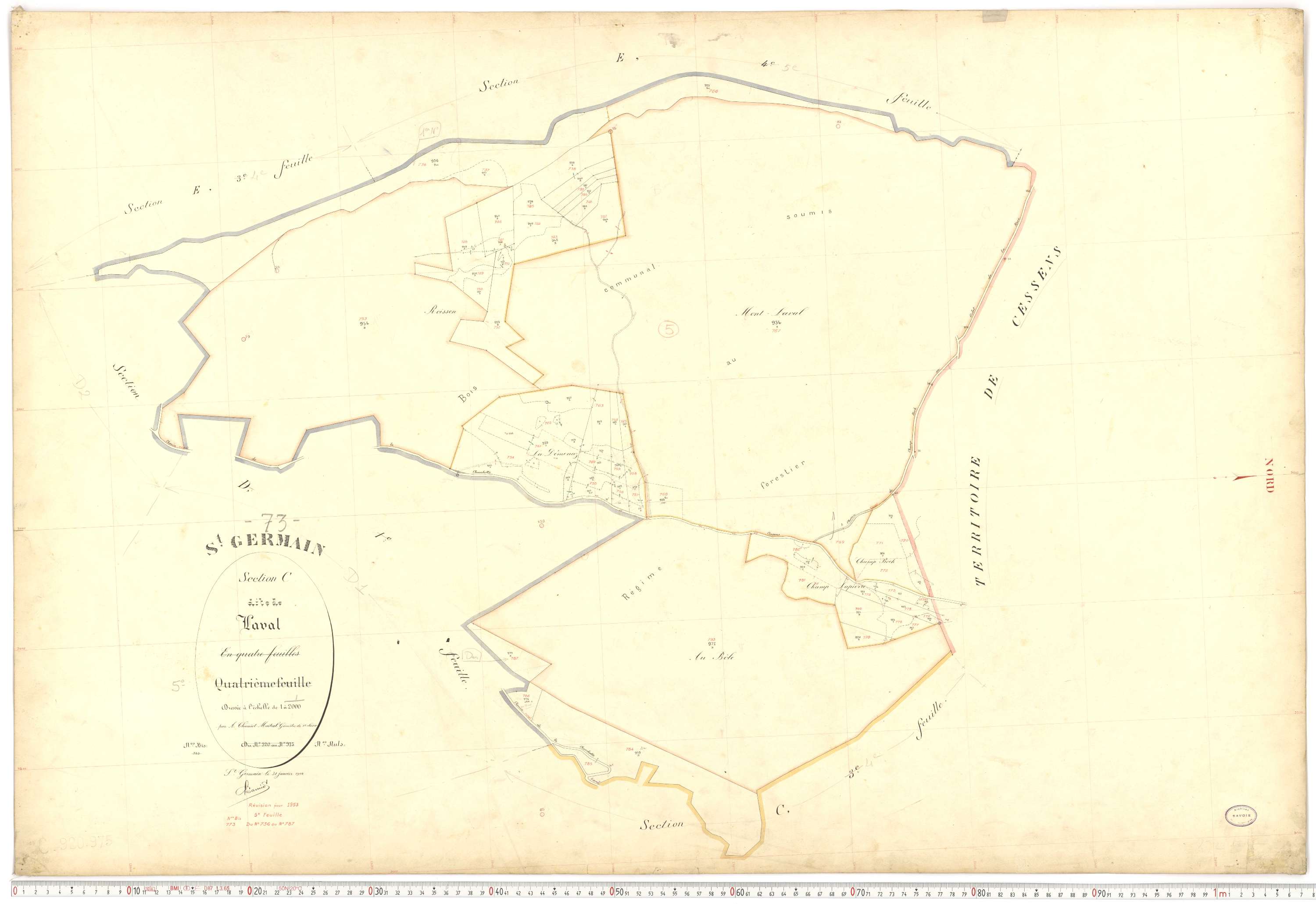 Saint-Germain-la-Chambotte - Plans cadastraux du premier cadastre français.