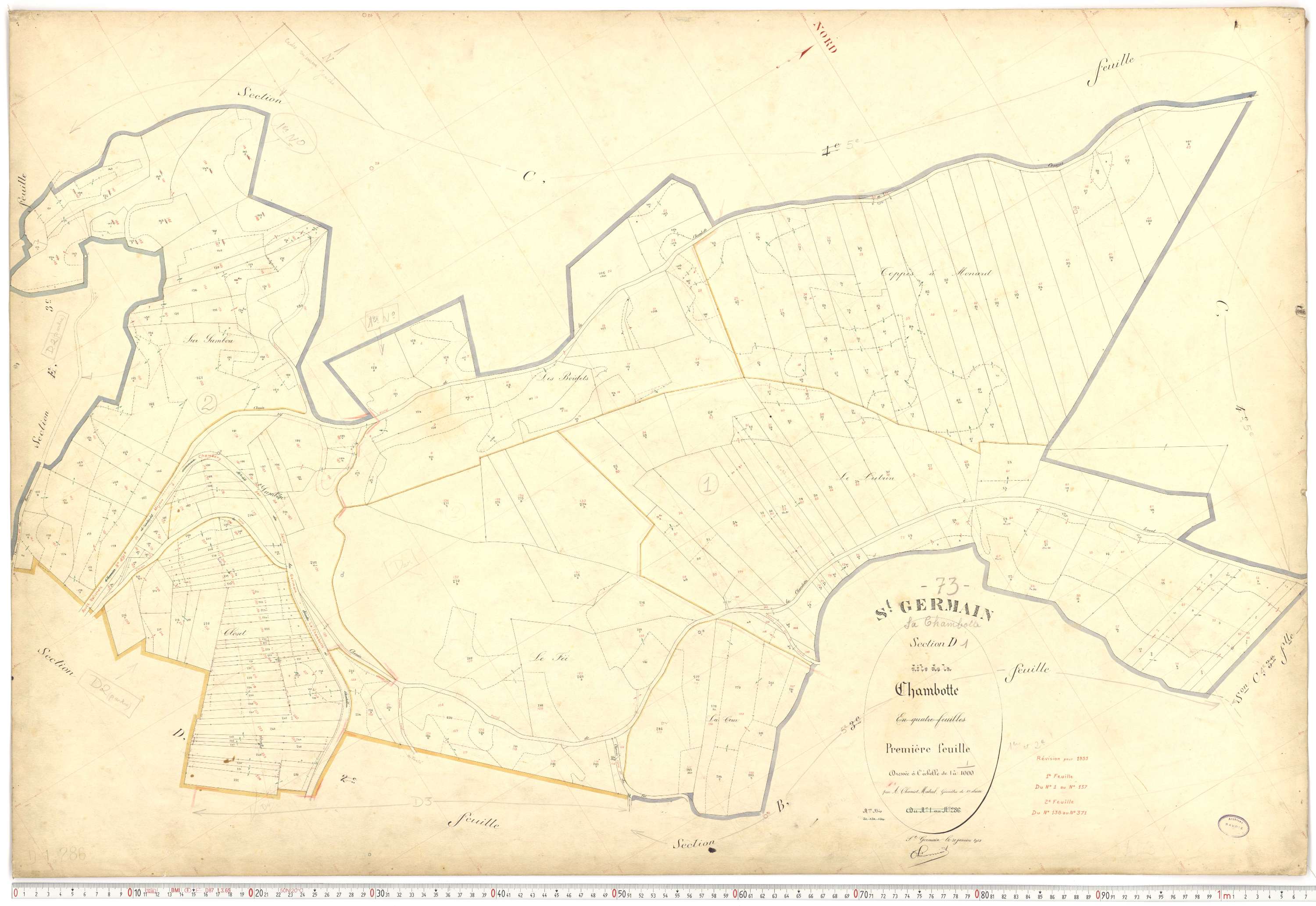 Saint-Germain-la-Chambotte - Plans cadastraux du premier cadastre français.