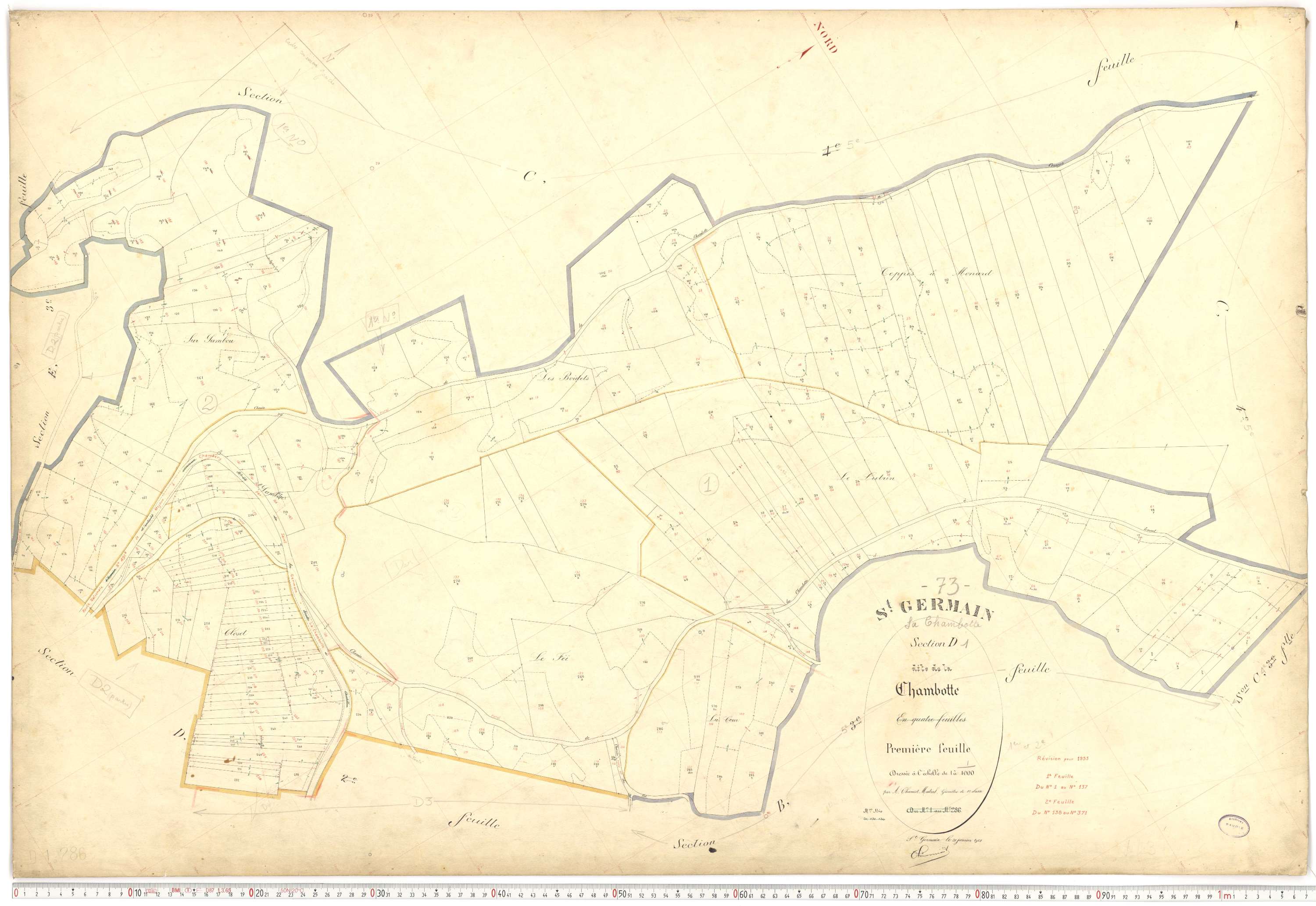 Saint-Germain-la-Chambotte - Plans cadastraux du premier cadastre français.