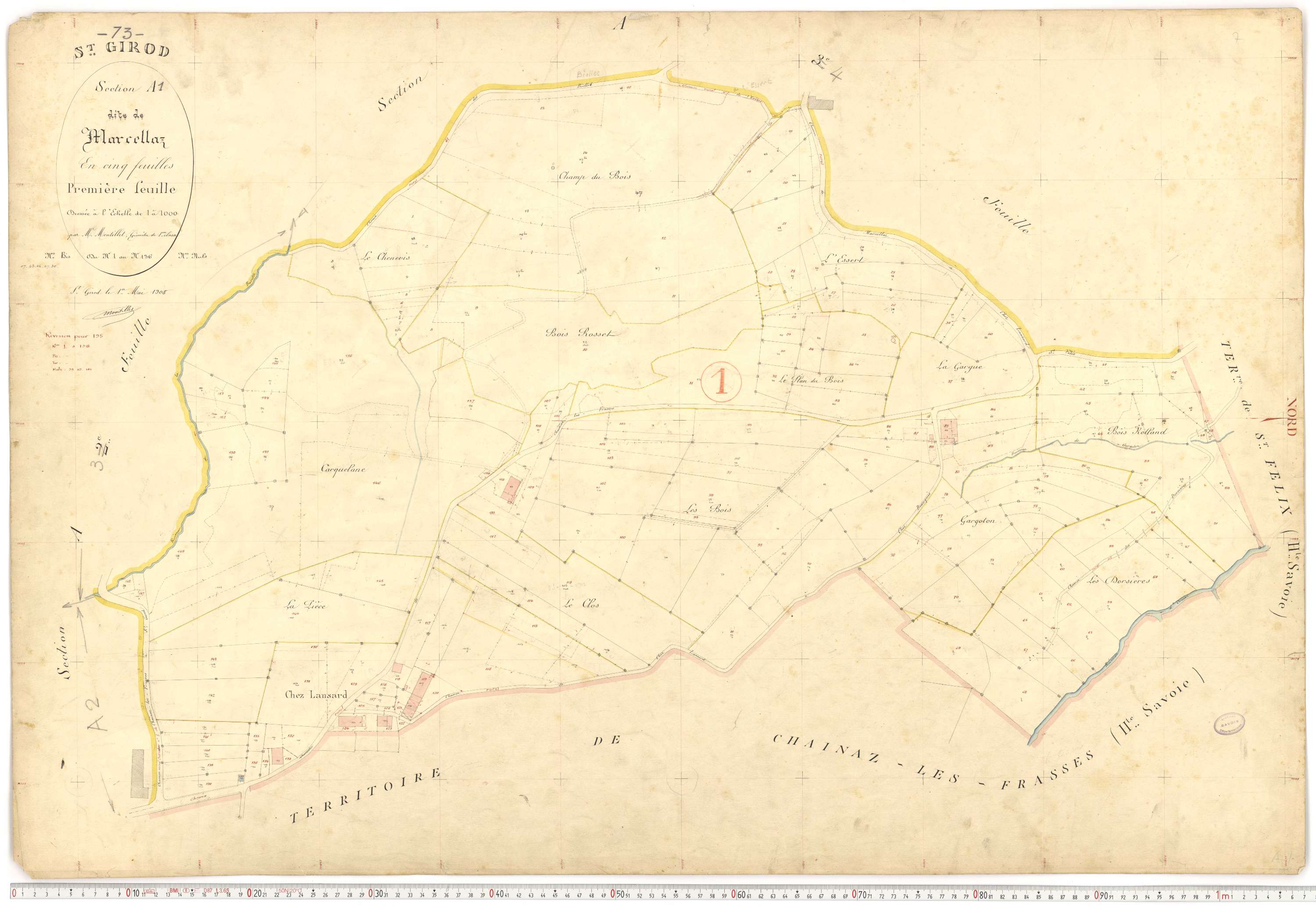 Saint-Girod - Cadastre français (1908).
