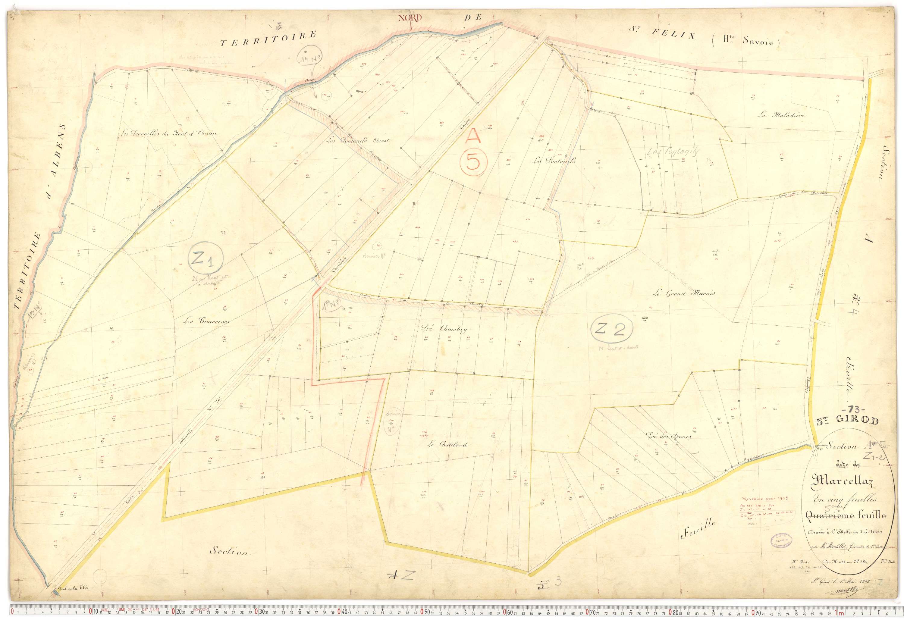 Saint-Girod - Cadastre français (1908).