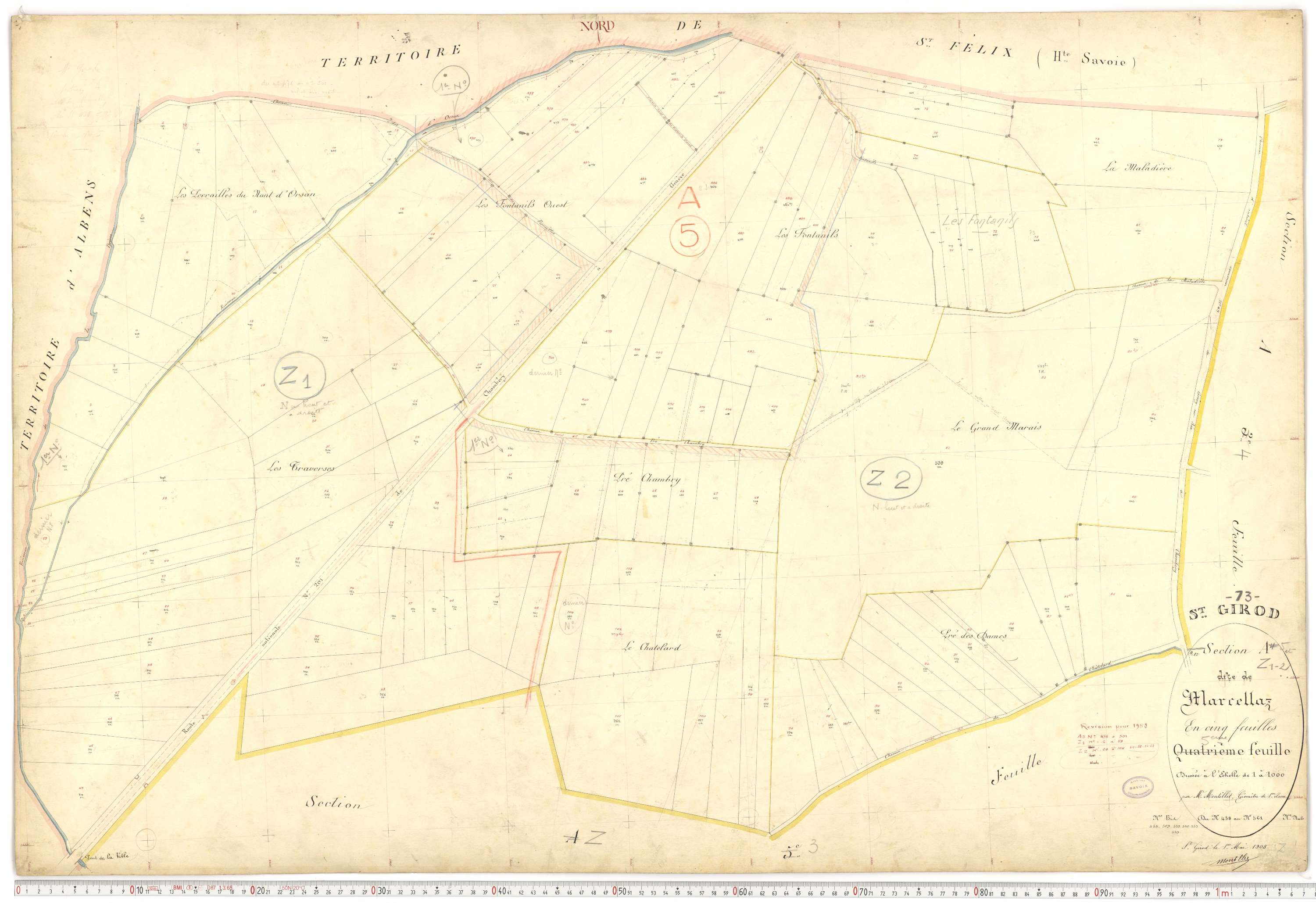 Saint-Girod - Cadastre français (1908).