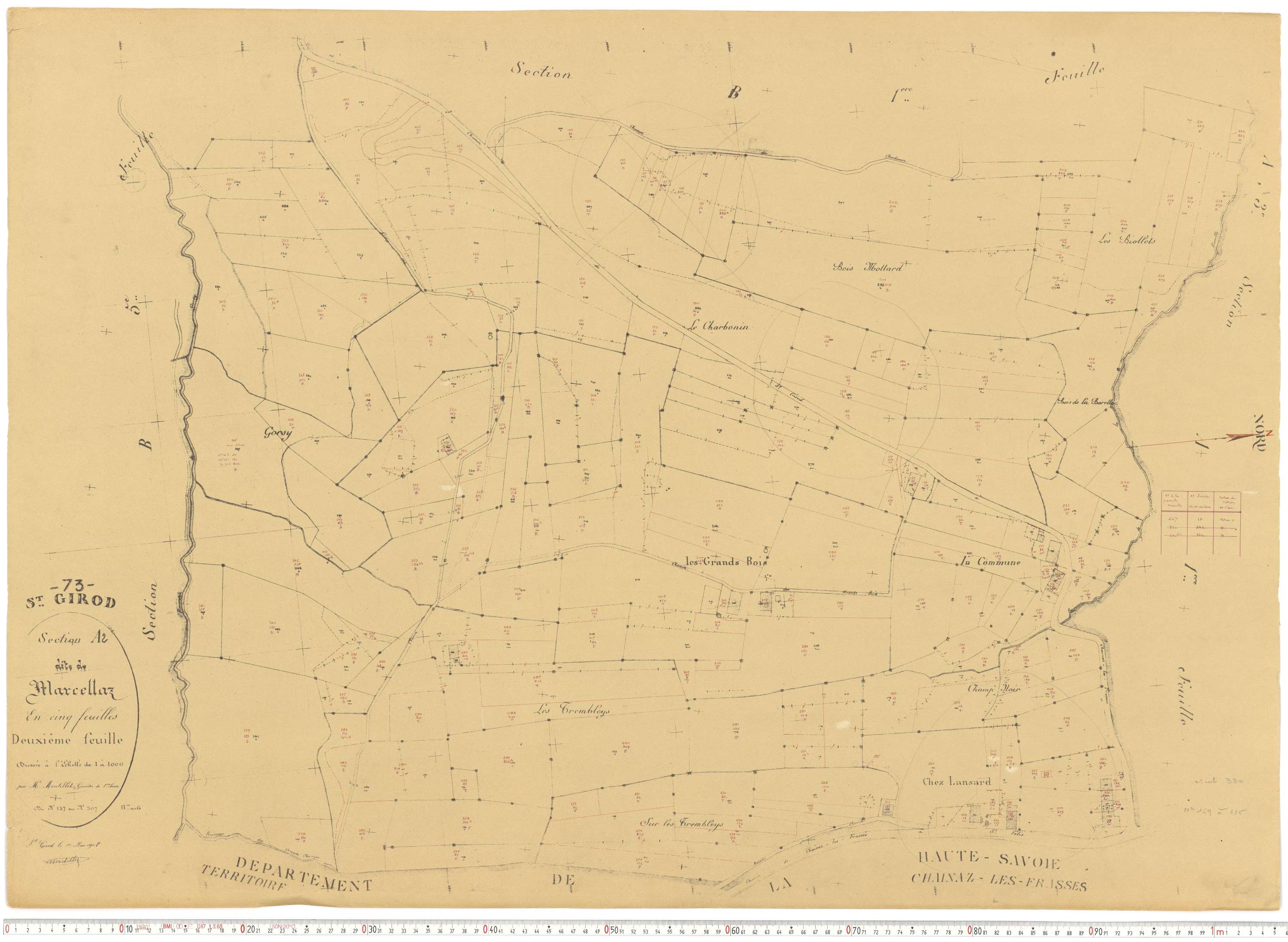 Saint-Girod - Cadastre rénové, version de travail (1953).
