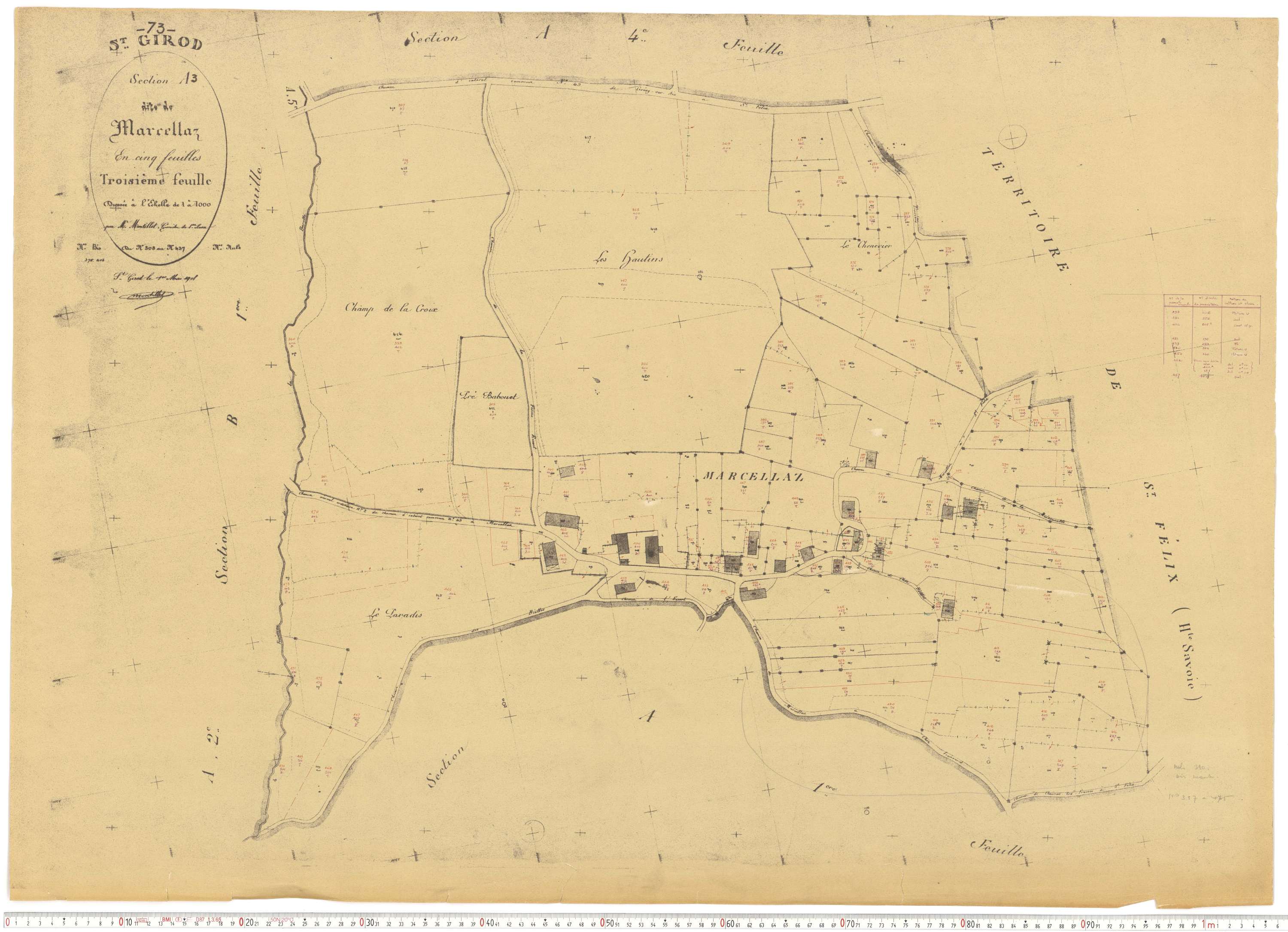 Saint-Girod - Cadastre rénové, version de travail (1953).