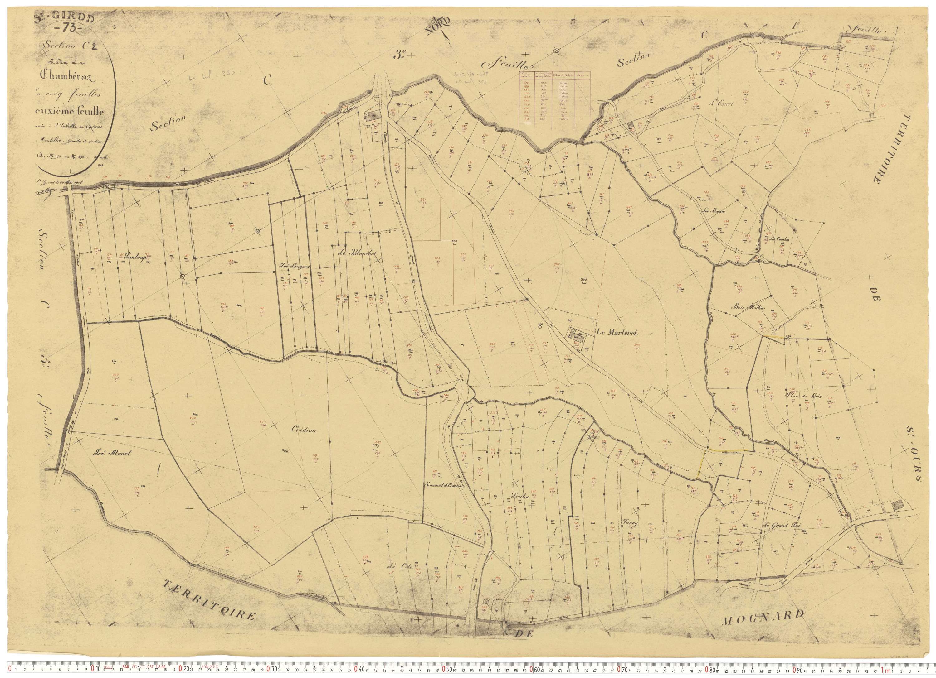 Saint-Girod - Cadastre rénové, version de travail (1953).