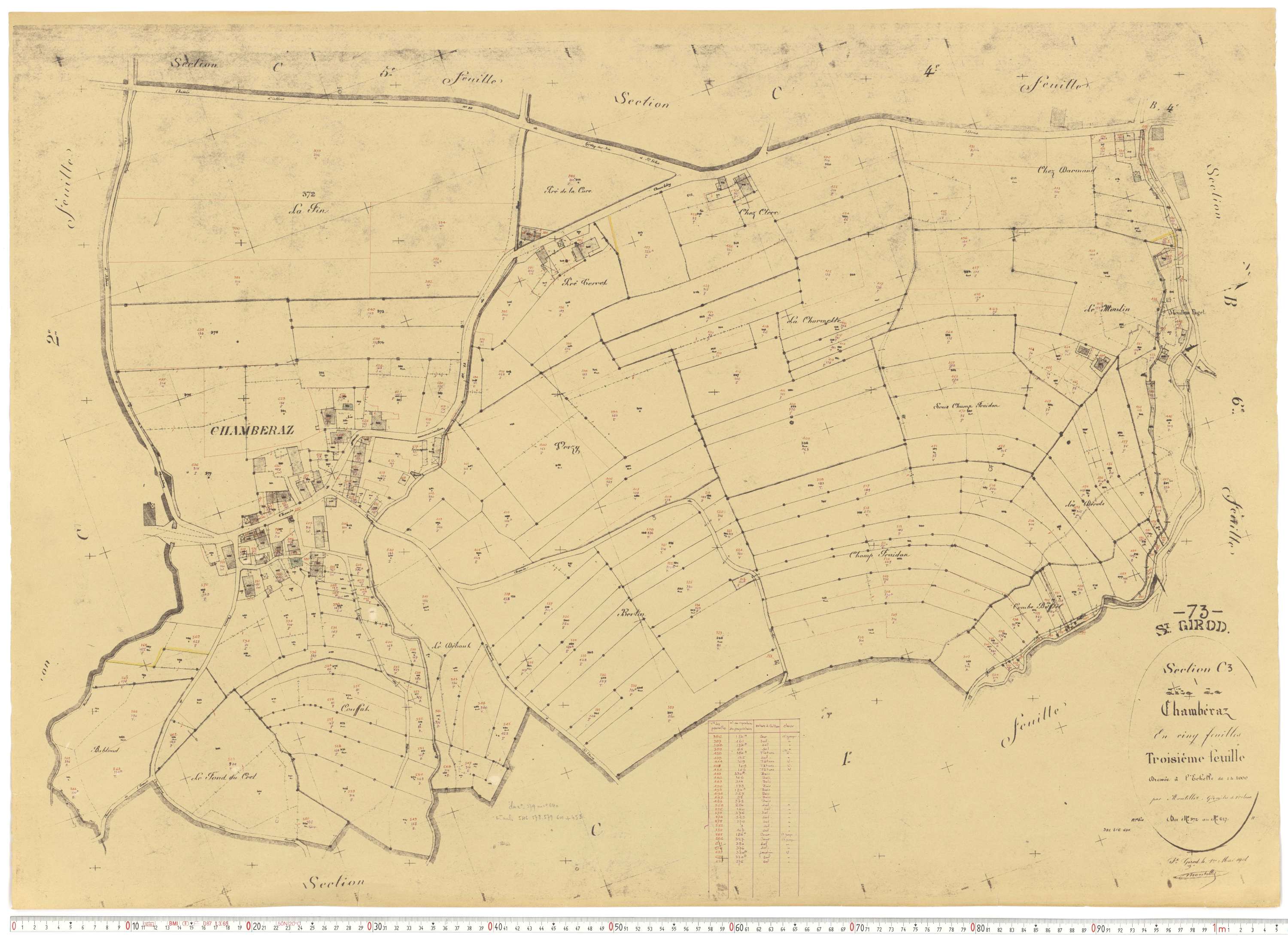Saint-Girod - Cadastre rénové, version de travail (1953).