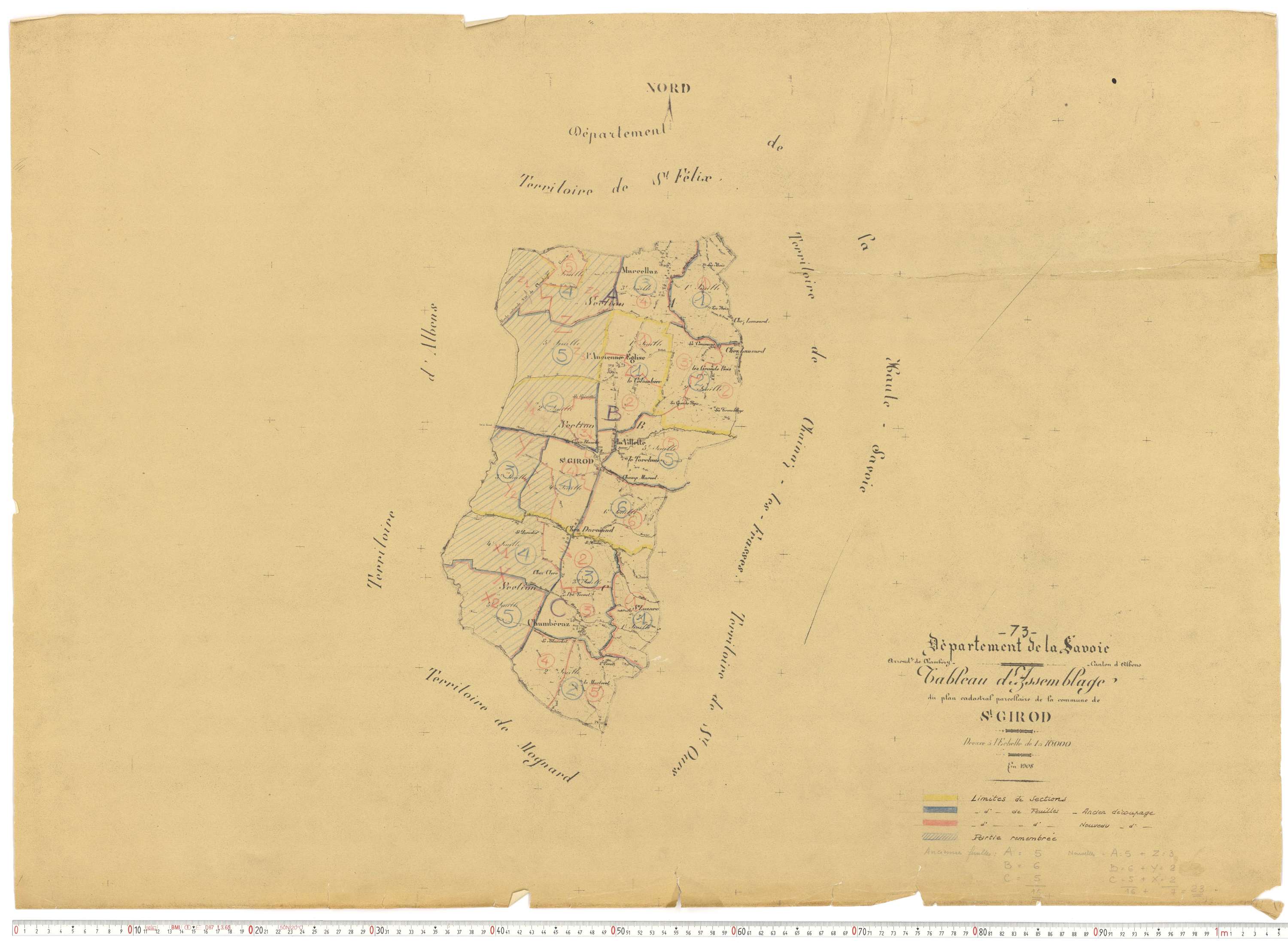 Saint-Girod - Cadastre rénové, version de travail (1953).