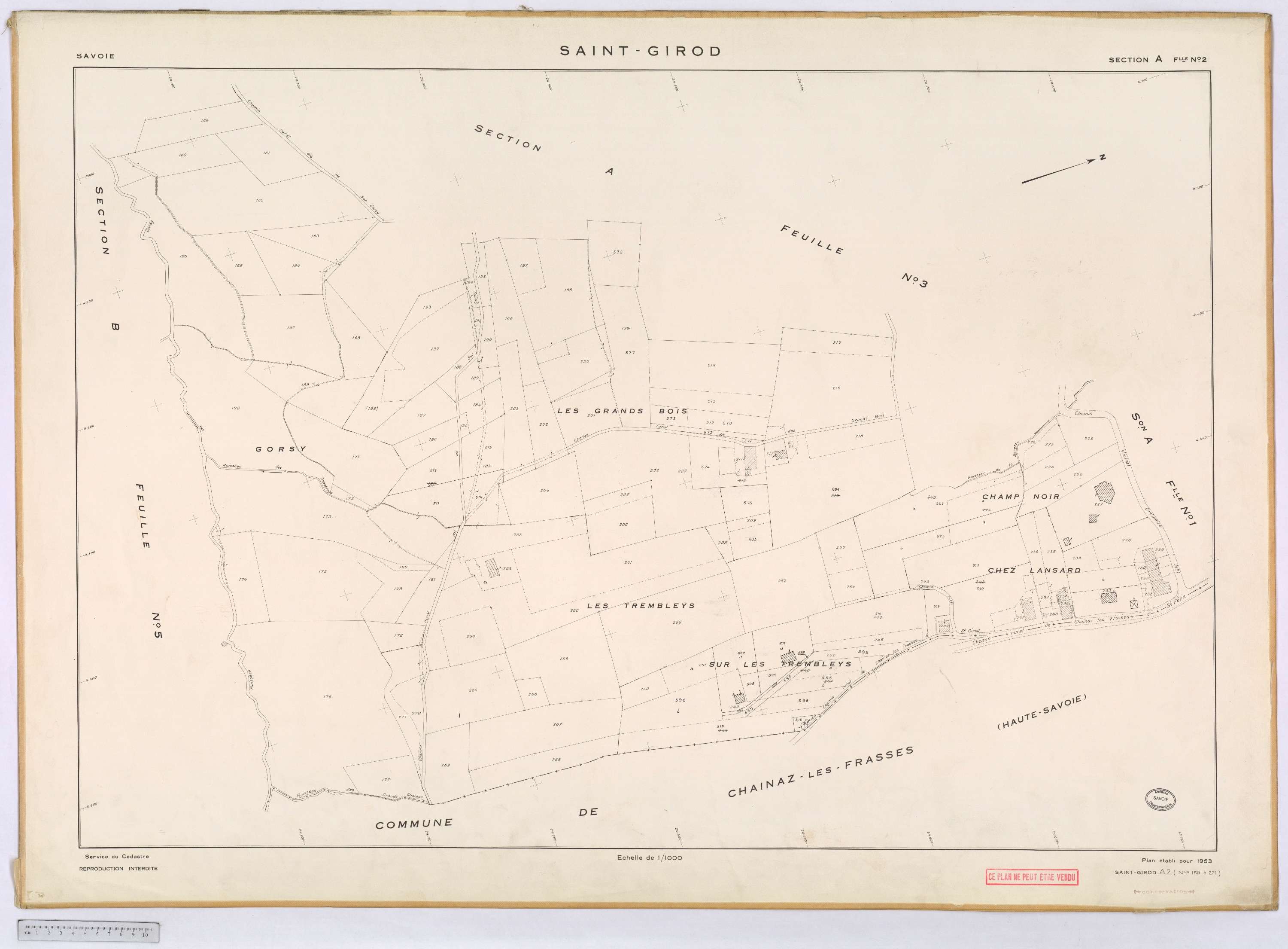 Saint-Girod - Cadastre rénové, version définitive (1953).