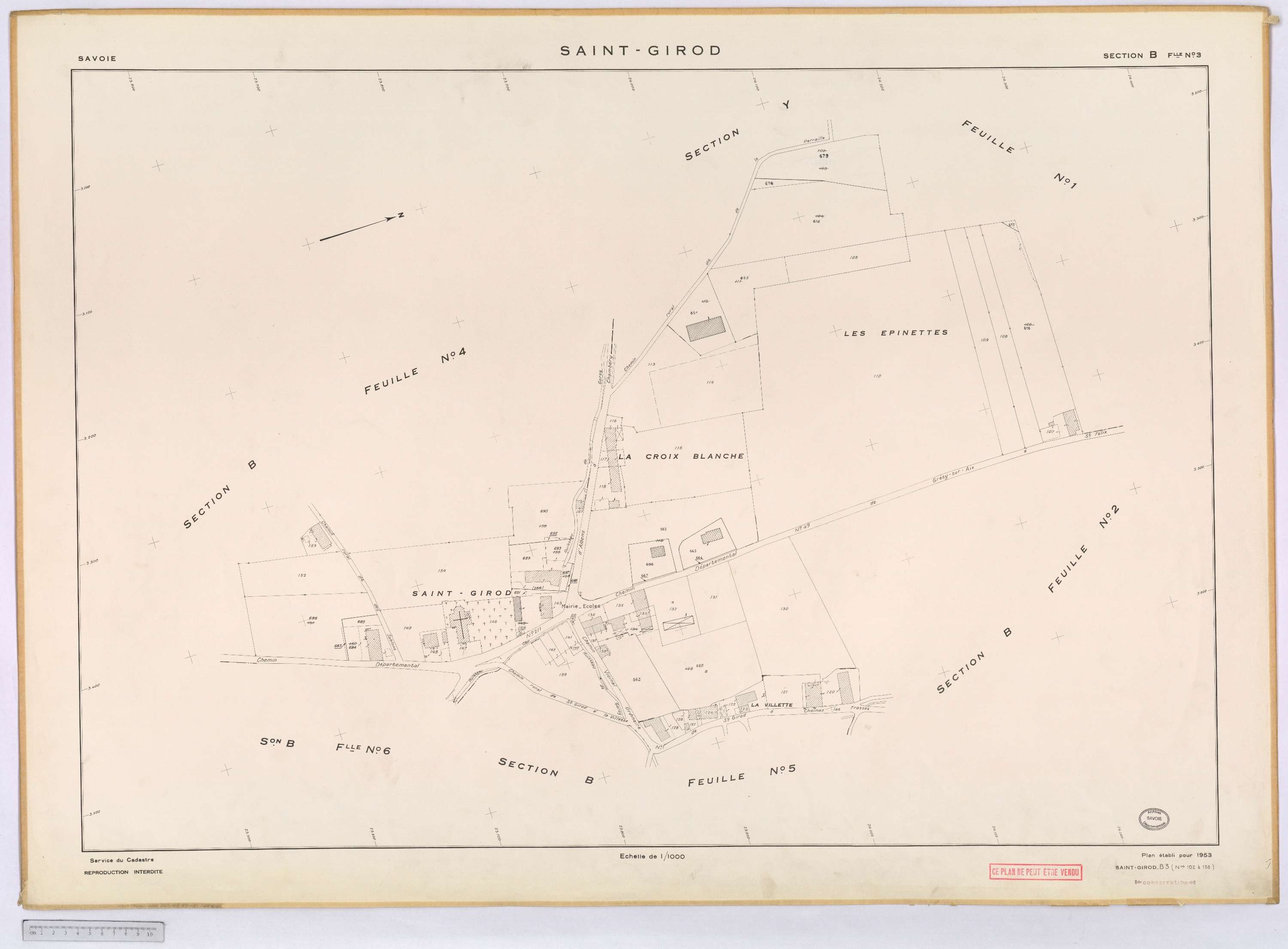 Saint-Girod - Cadastre rénové, version définitive (1953).