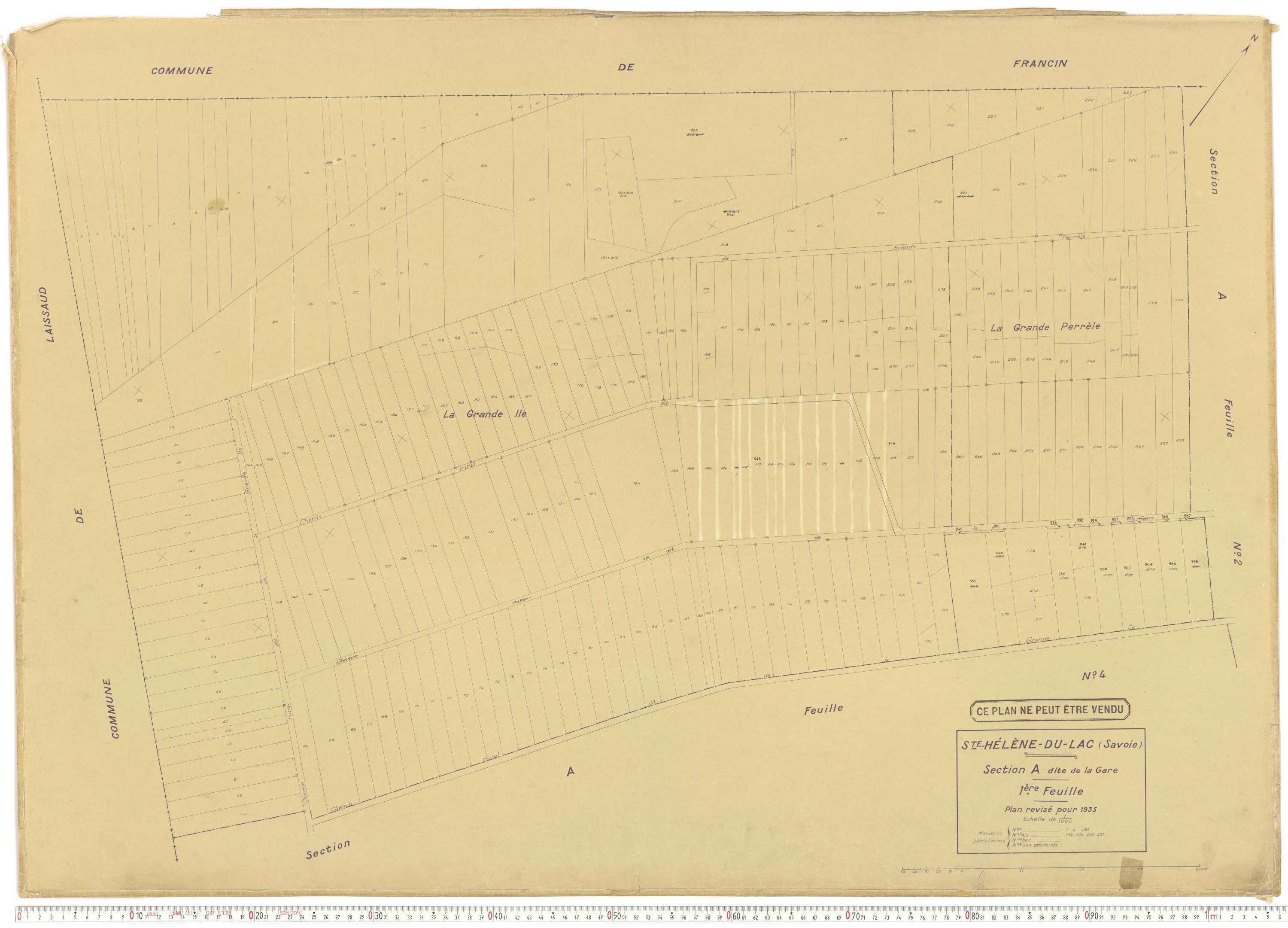 Sainte-Hélène-du-Lac - Plans cadastraux du cadastre rénové en 1935 et mis à jour en 1988.