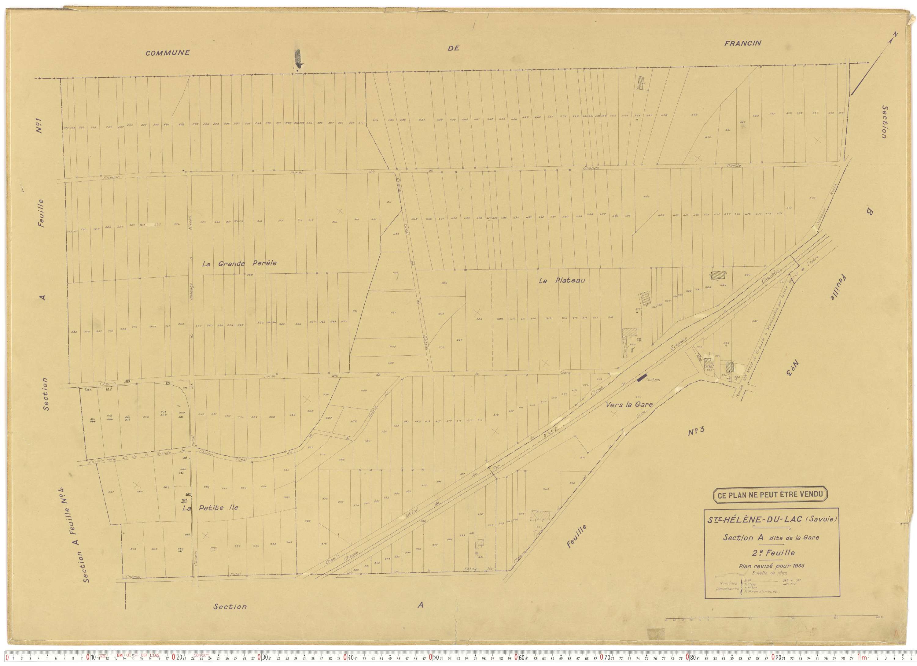 Sainte-Hélène-du-Lac - Plans cadastraux du cadastre rénové en 1935 et mis à jour en 1988.