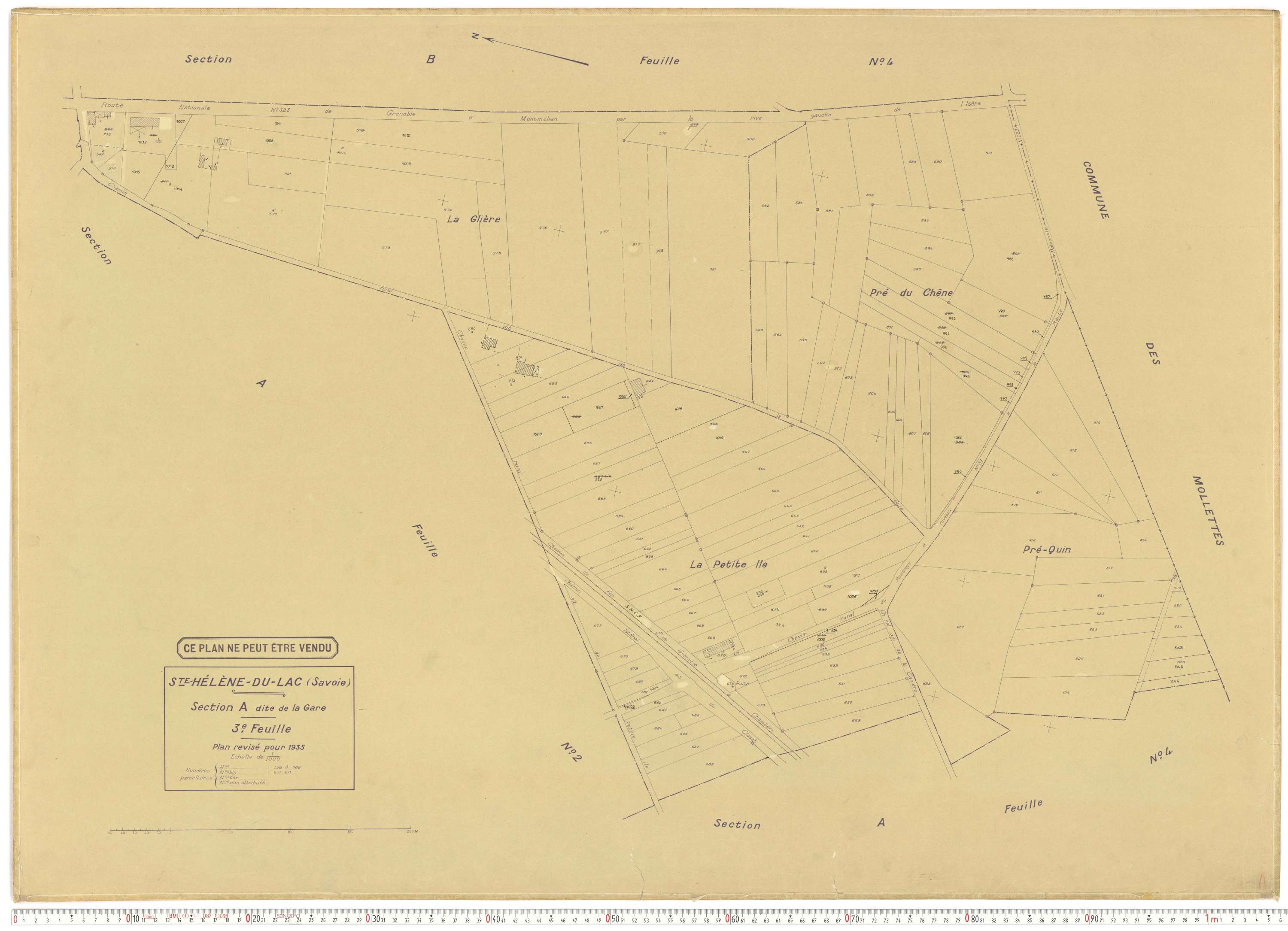 Sainte-Hélène-du-Lac - Plans cadastraux du cadastre rénové en 1935 et mis à jour en 1988.
