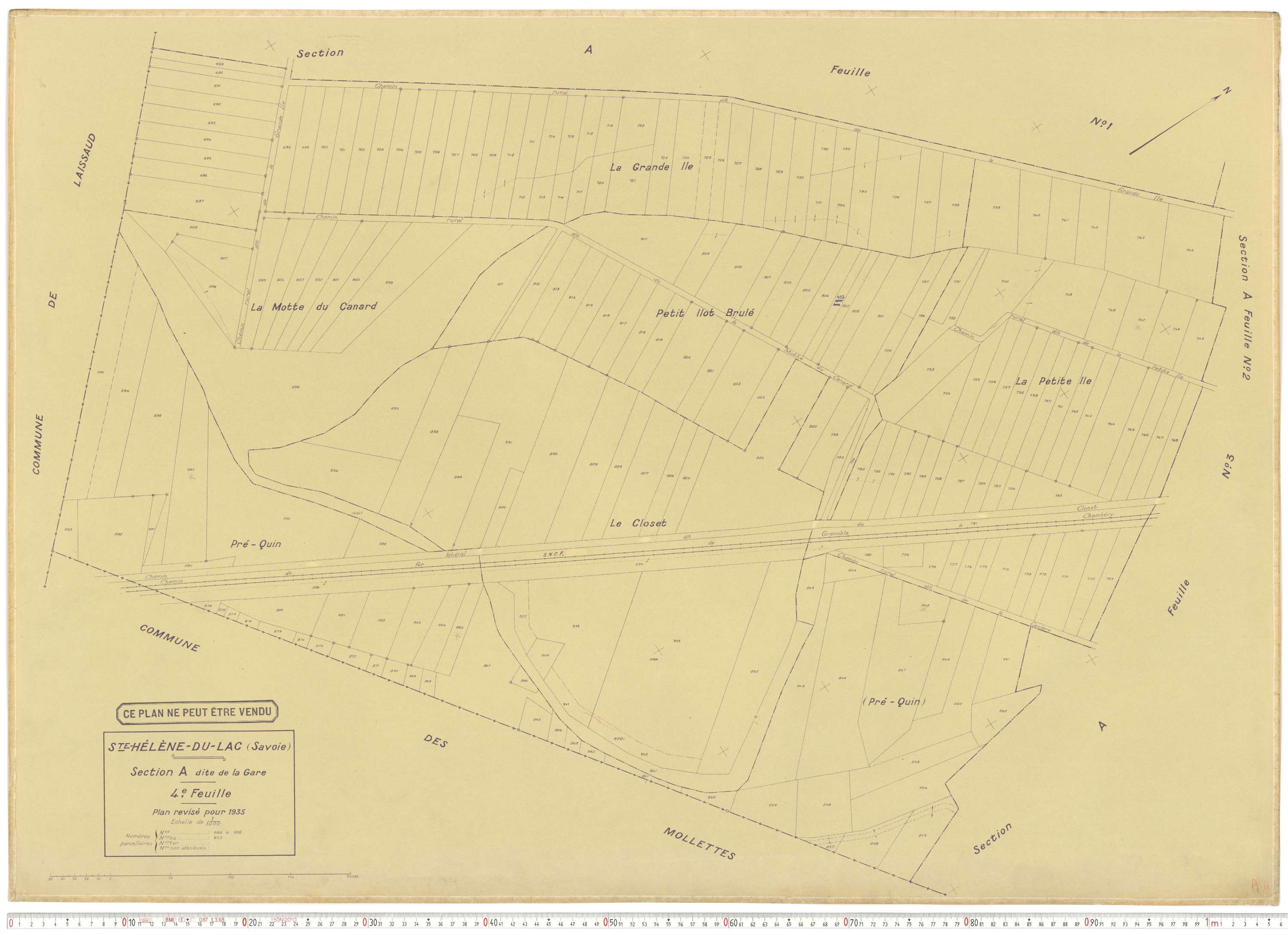 Sainte-Hélène-du-Lac - Plans cadastraux du cadastre rénové en 1935 et mis à jour en 1988.