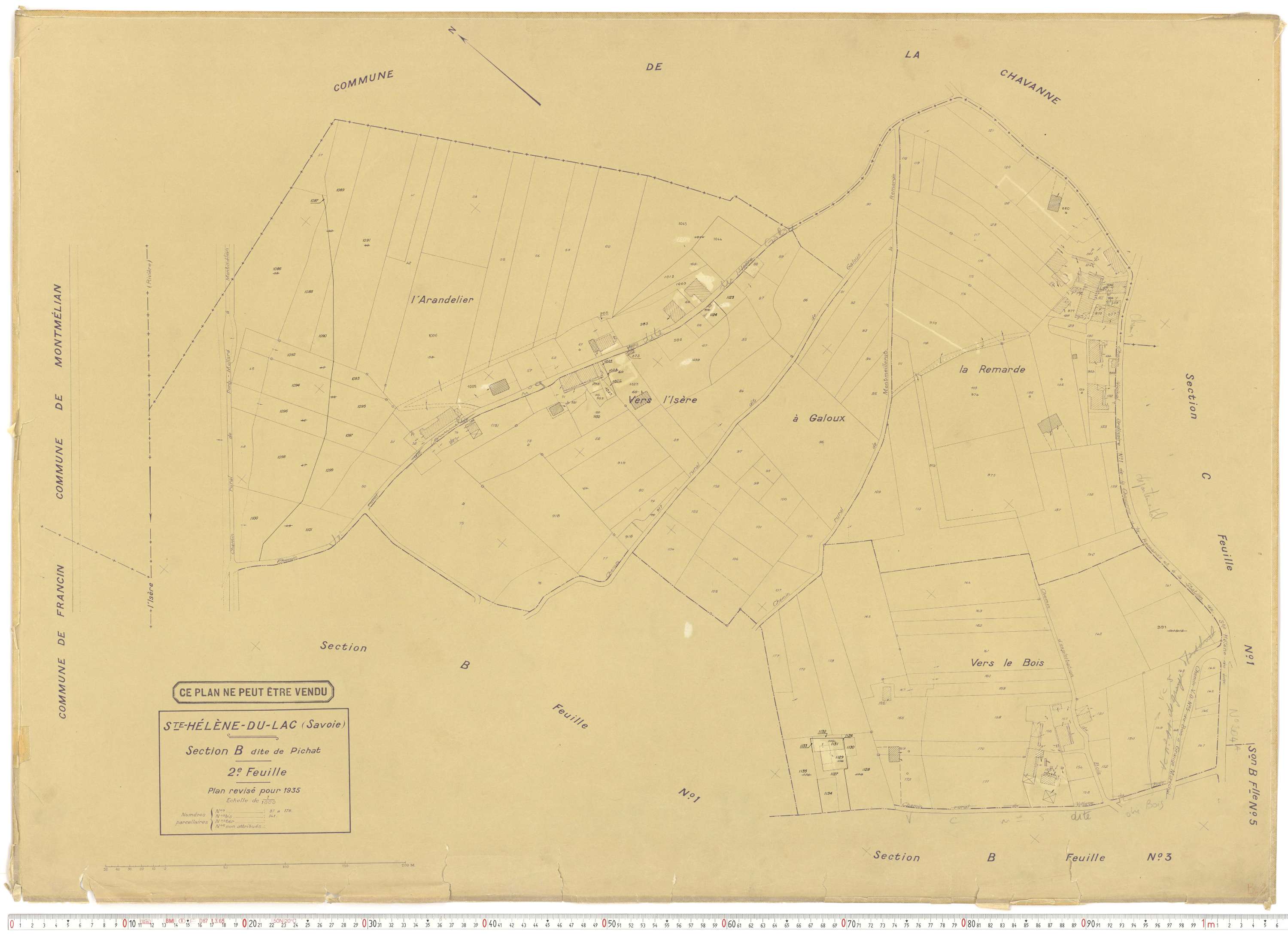 Sainte-Hélène-du-Lac - Plans cadastraux du cadastre rénové en 1935 et mis à jour en 1988.