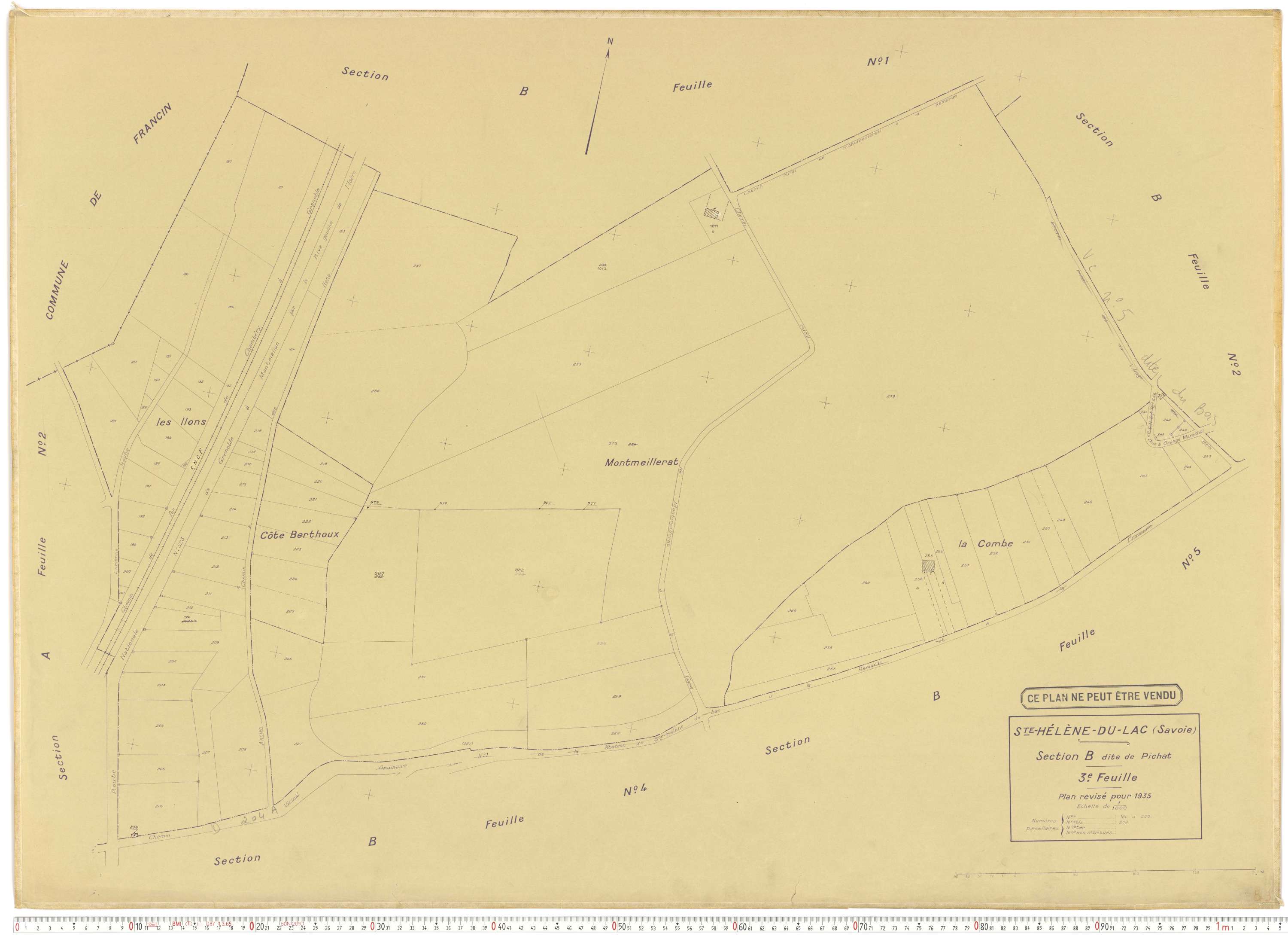 Sainte-Hélène-du-Lac - Plans cadastraux du cadastre rénové en 1935 et mis à jour en 1988.