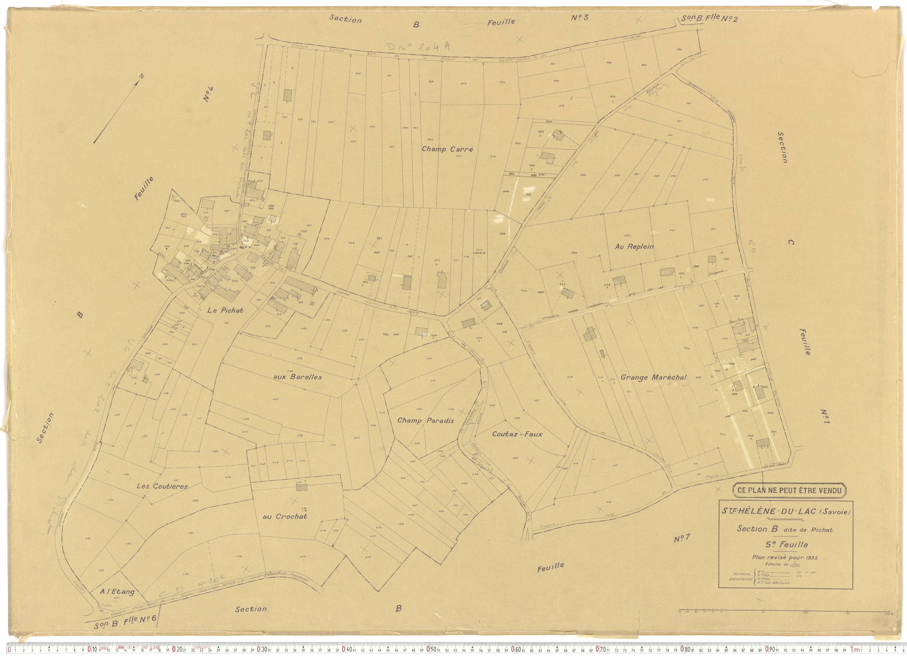 Sainte-Hélène-du-Lac - Plans cadastraux du cadastre rénové en 1935 et mis à jour en 1988.