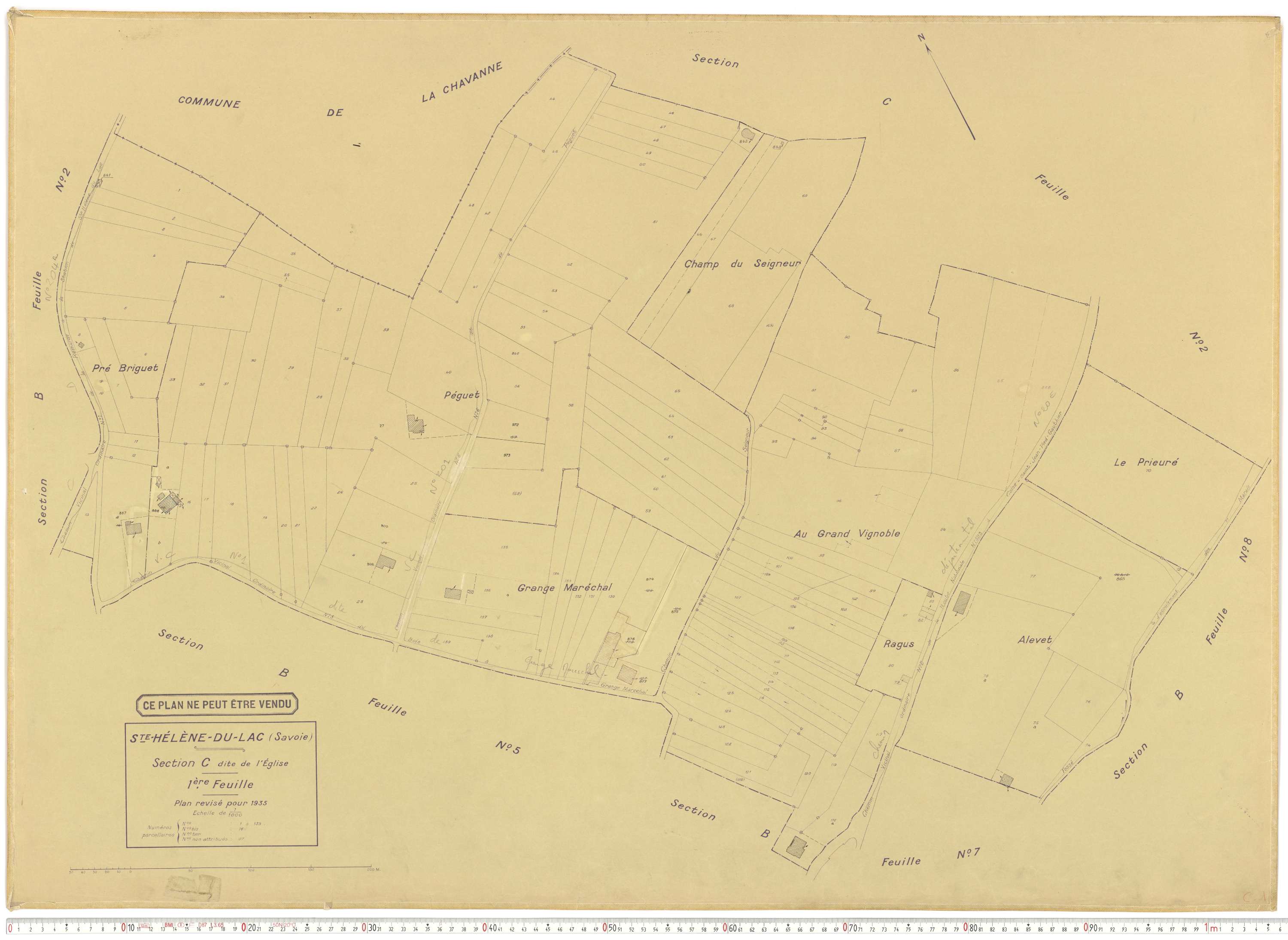 Sainte-Hélène-du-Lac - Plans cadastraux du cadastre rénové en 1935 et mis à jour en 1988.