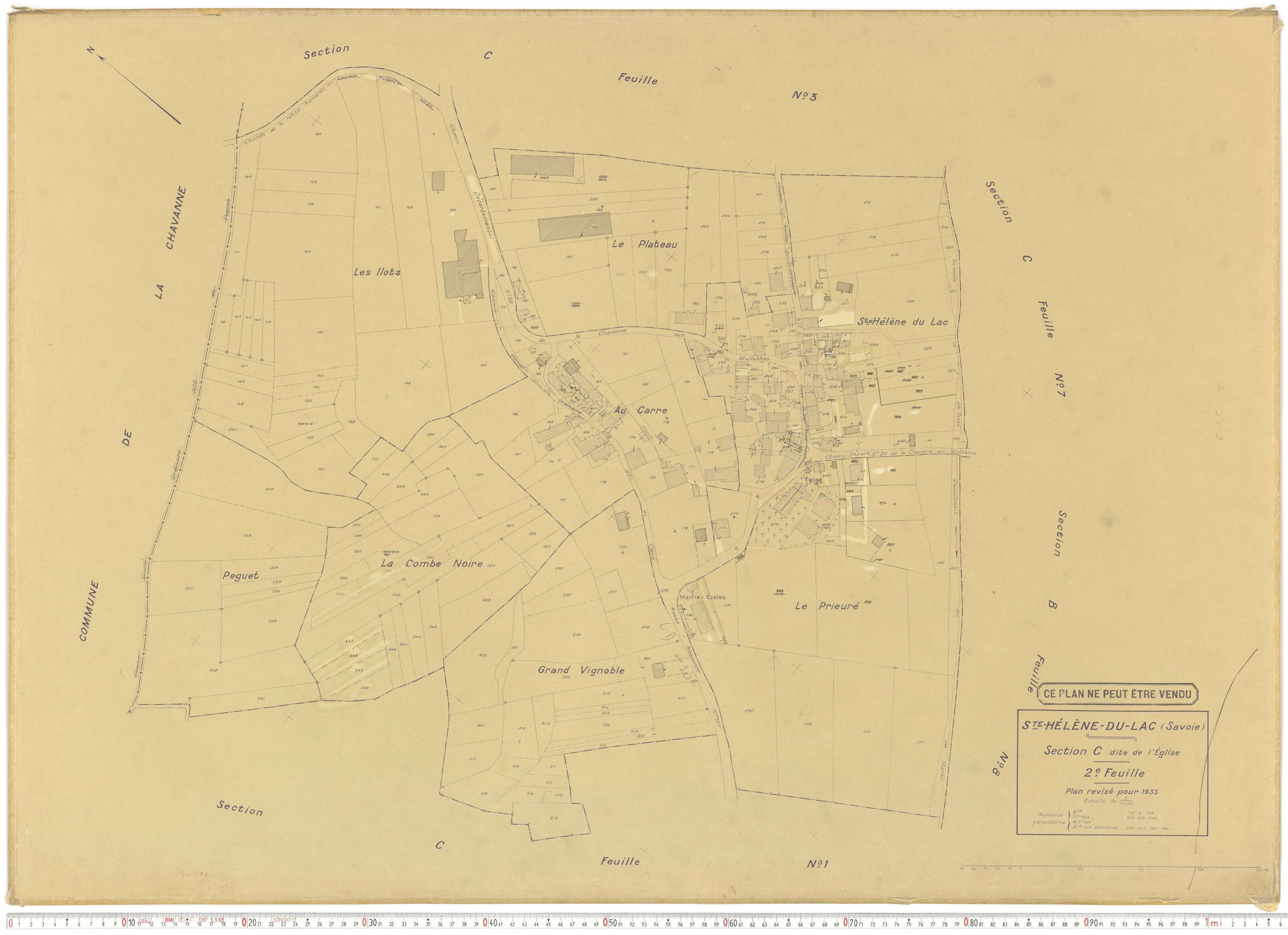 Sainte-Hélène-du-Lac - Plans cadastraux du cadastre rénové en 1935 et mis à jour en 1988.
