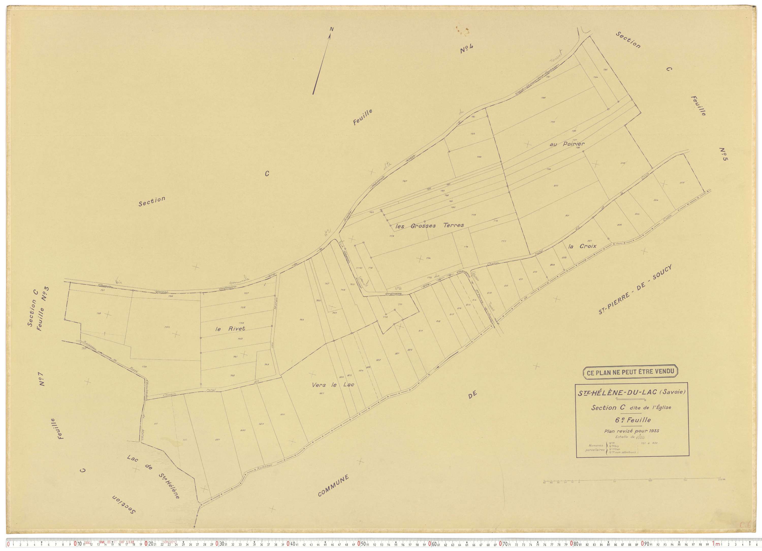 Sainte-Hélène-du-Lac - Plans cadastraux du cadastre rénové en 1935 et mis à jour en 1988.